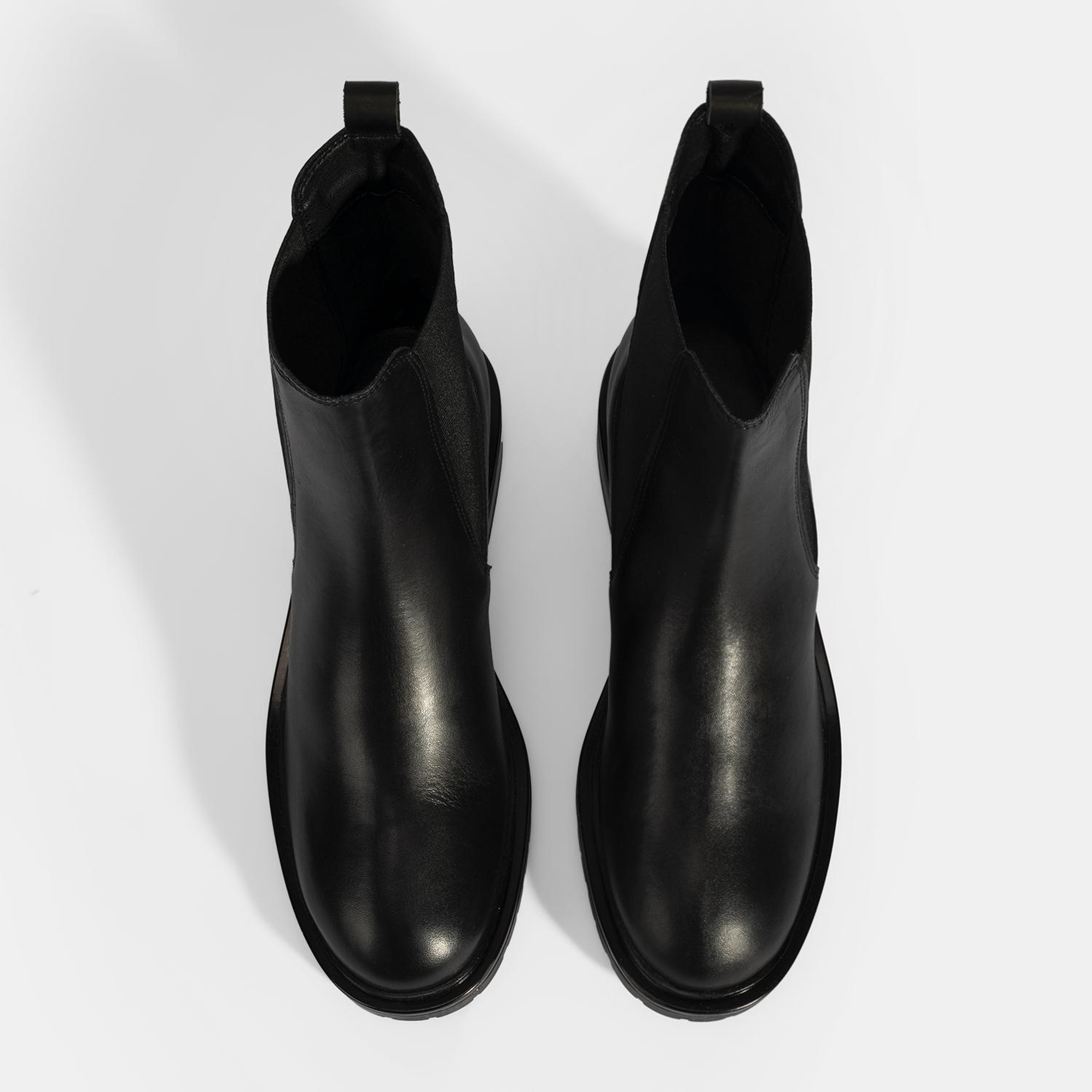 Kadın Siyah Lastikli Deri Chelsea Bot