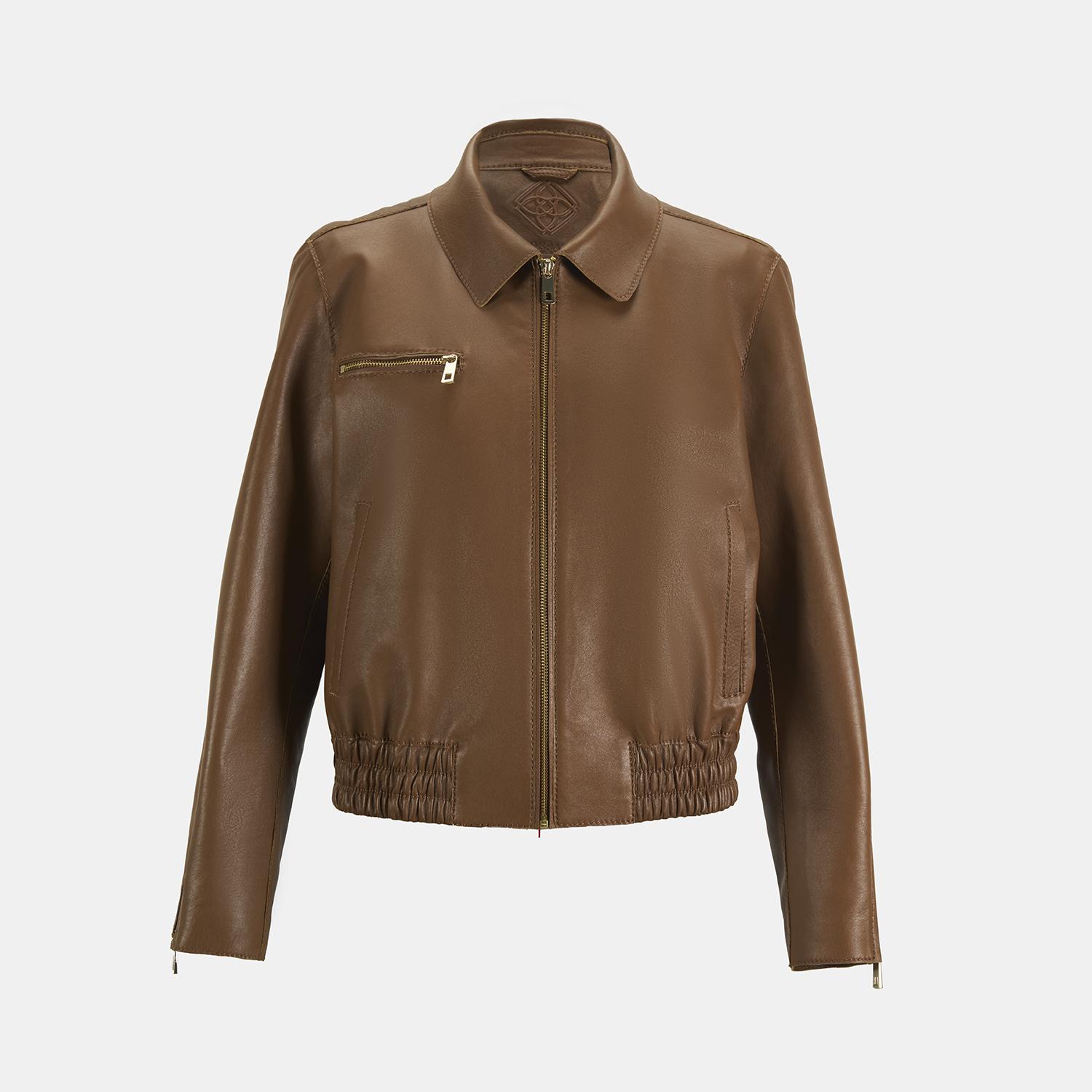 Limited Edition Kadın Taba Fermuarlı Bomber Mont