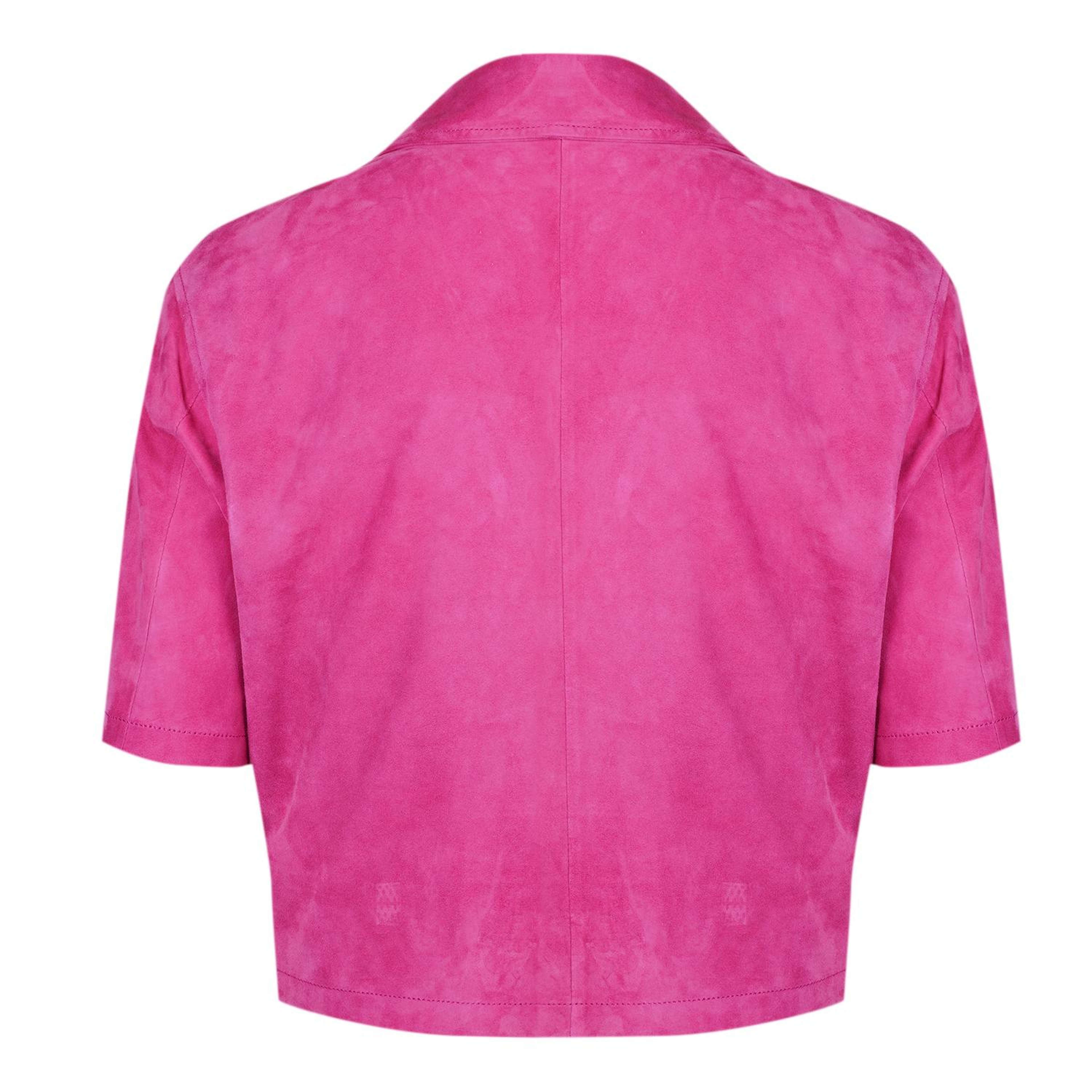 Teresina Pembe Kadın Süet Deri Gömlek