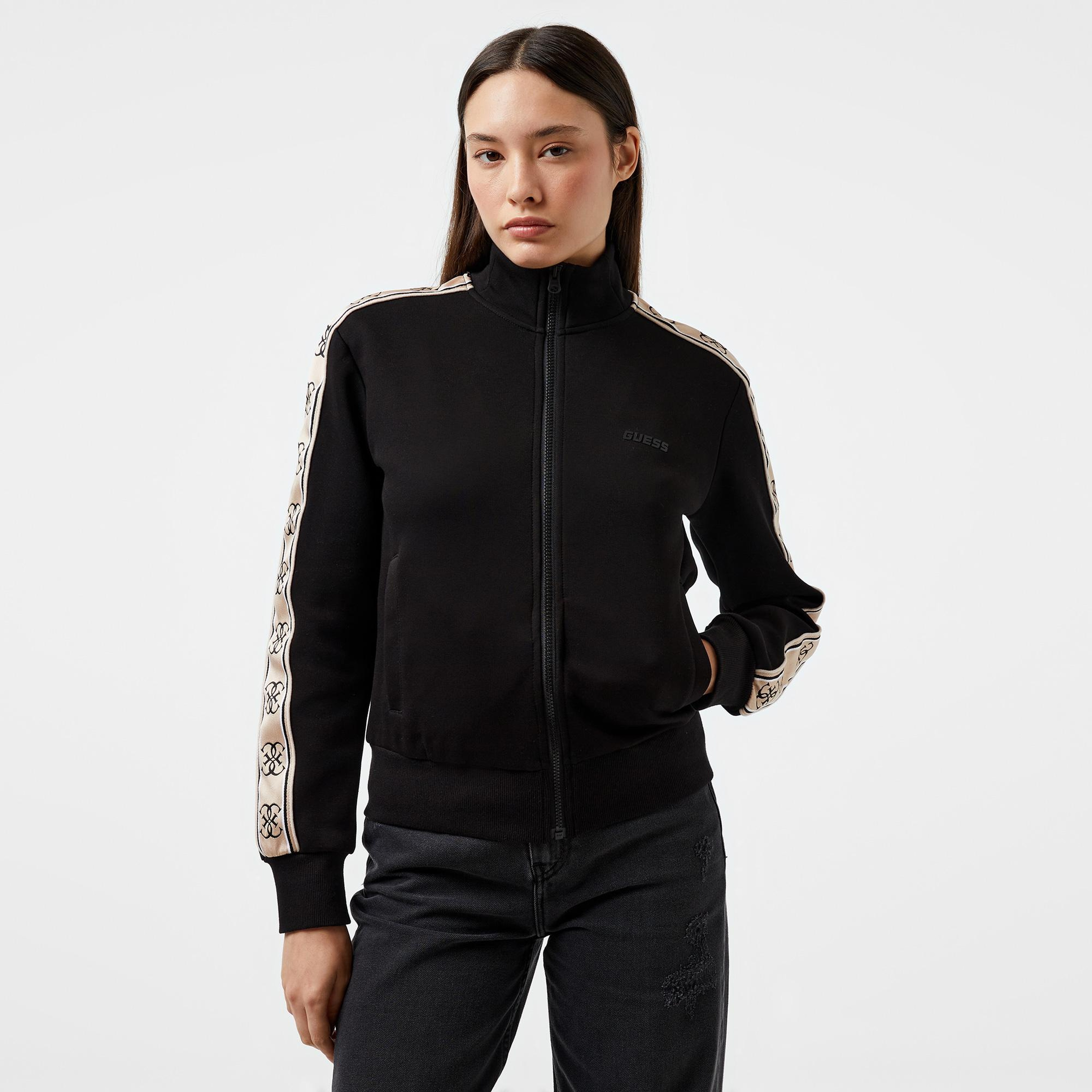 Guess Britney Punto Kadın Siyah Sweatshirt