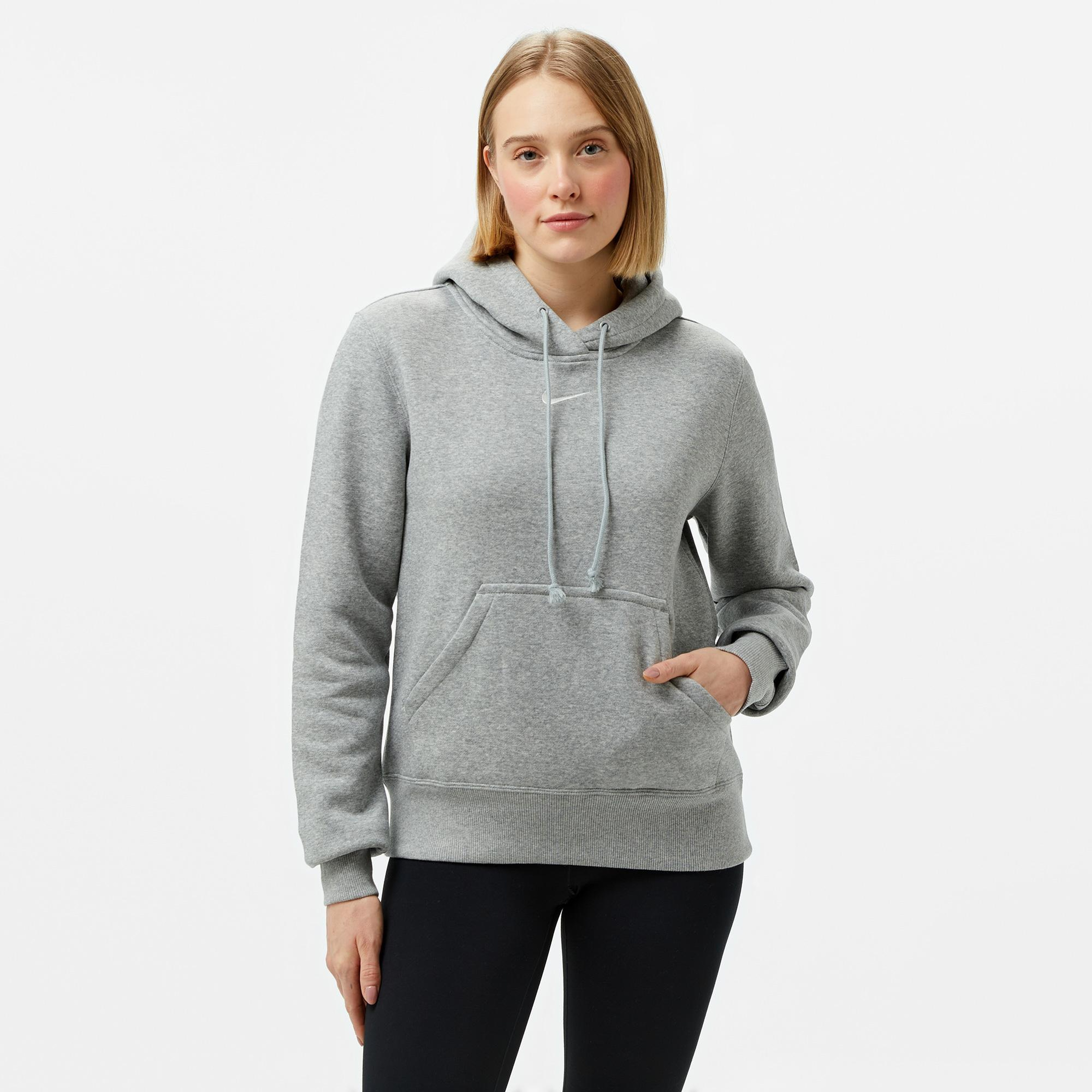 Nike Sportswear Phoenix Fleece Kadın Gri Kapüşonlu Hoodie
