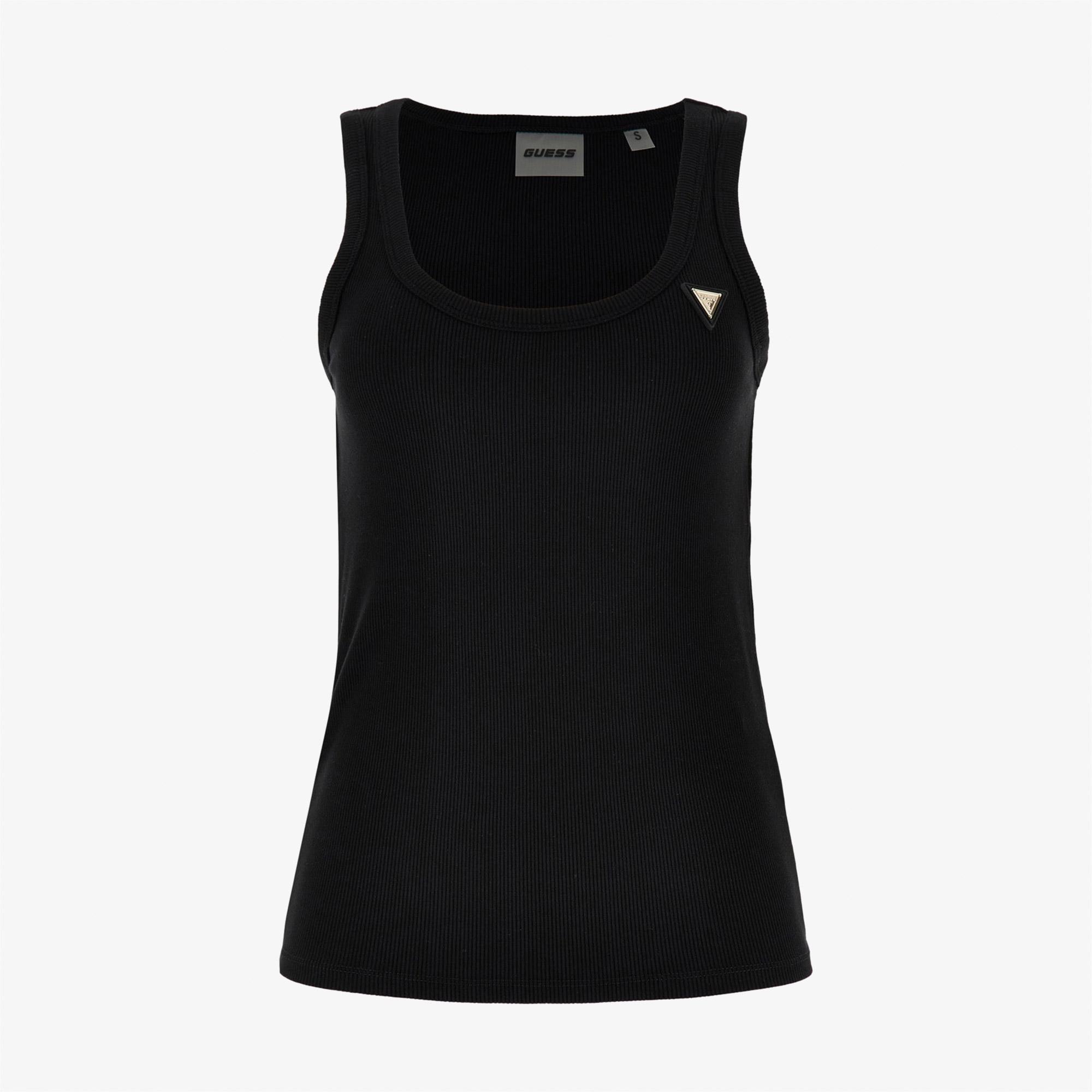 Guess Kadın Siyah Kolsuz T-Shirt