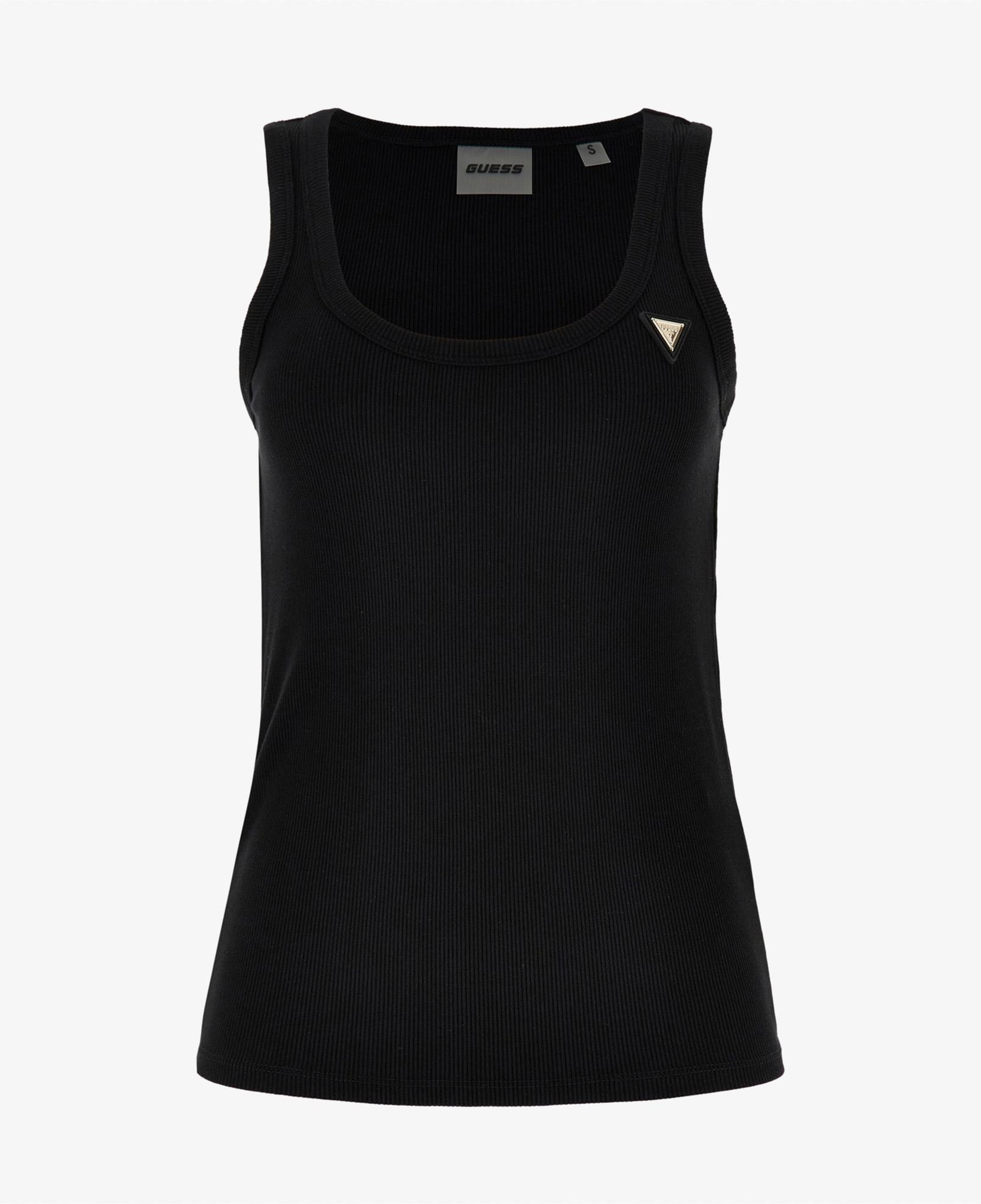 Guess Kadın Siyah Kolsuz T-Shirt