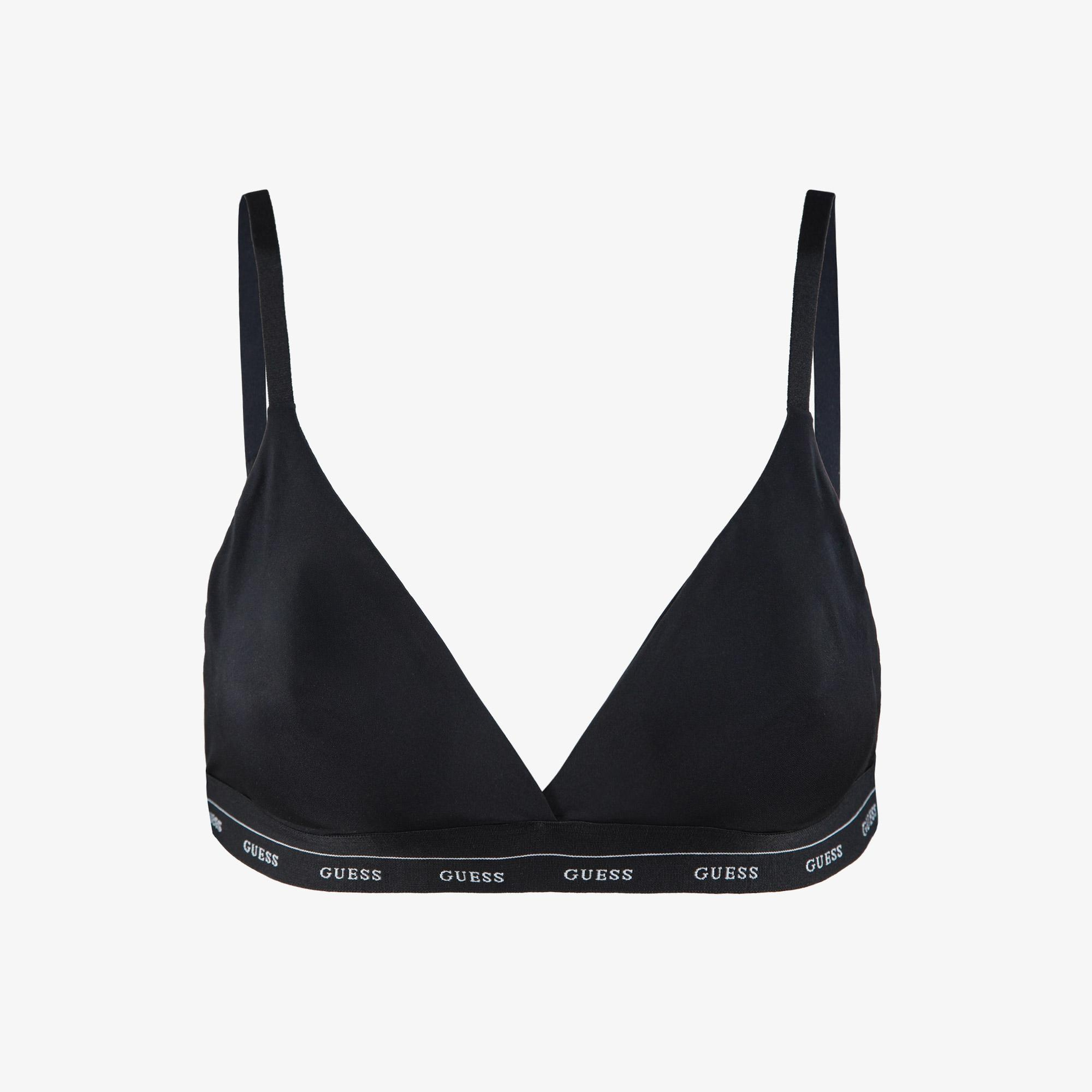 Guess Jane Soft Triangle Shiny Microfiber Kadın Siyah Sütyen