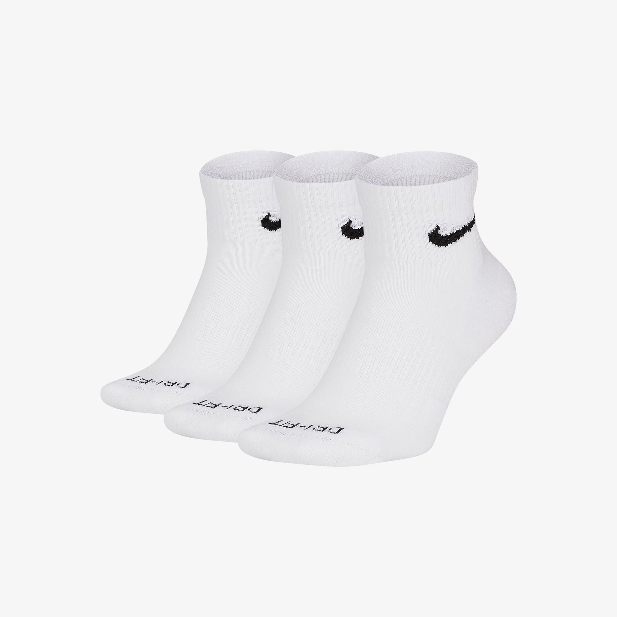 Nike Everyday Plus Cushioned 3' lü Unisex Beyaz Çorap