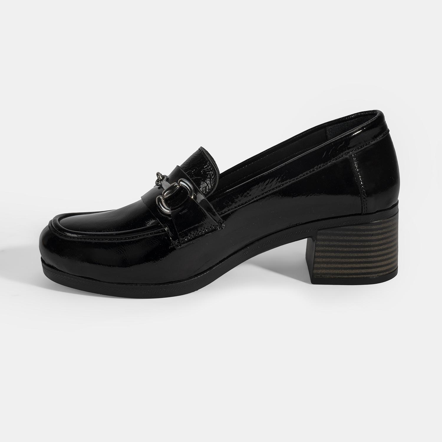 Kadın Siyah DesaComfort Topuklu Rugan Ayakkabı