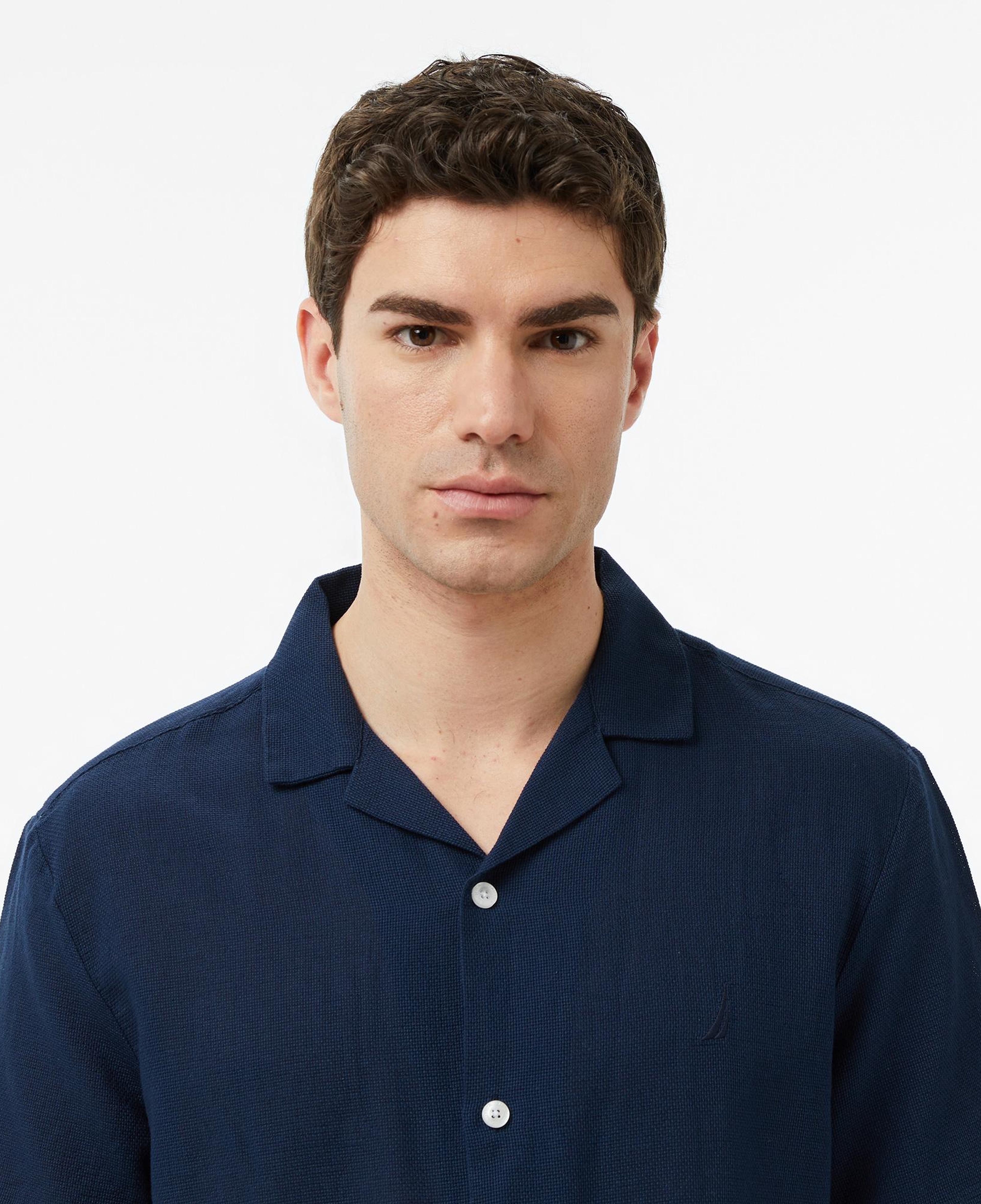 Nautica Erkek Lacivert Regular Fit Kısa Kollu Gömlek