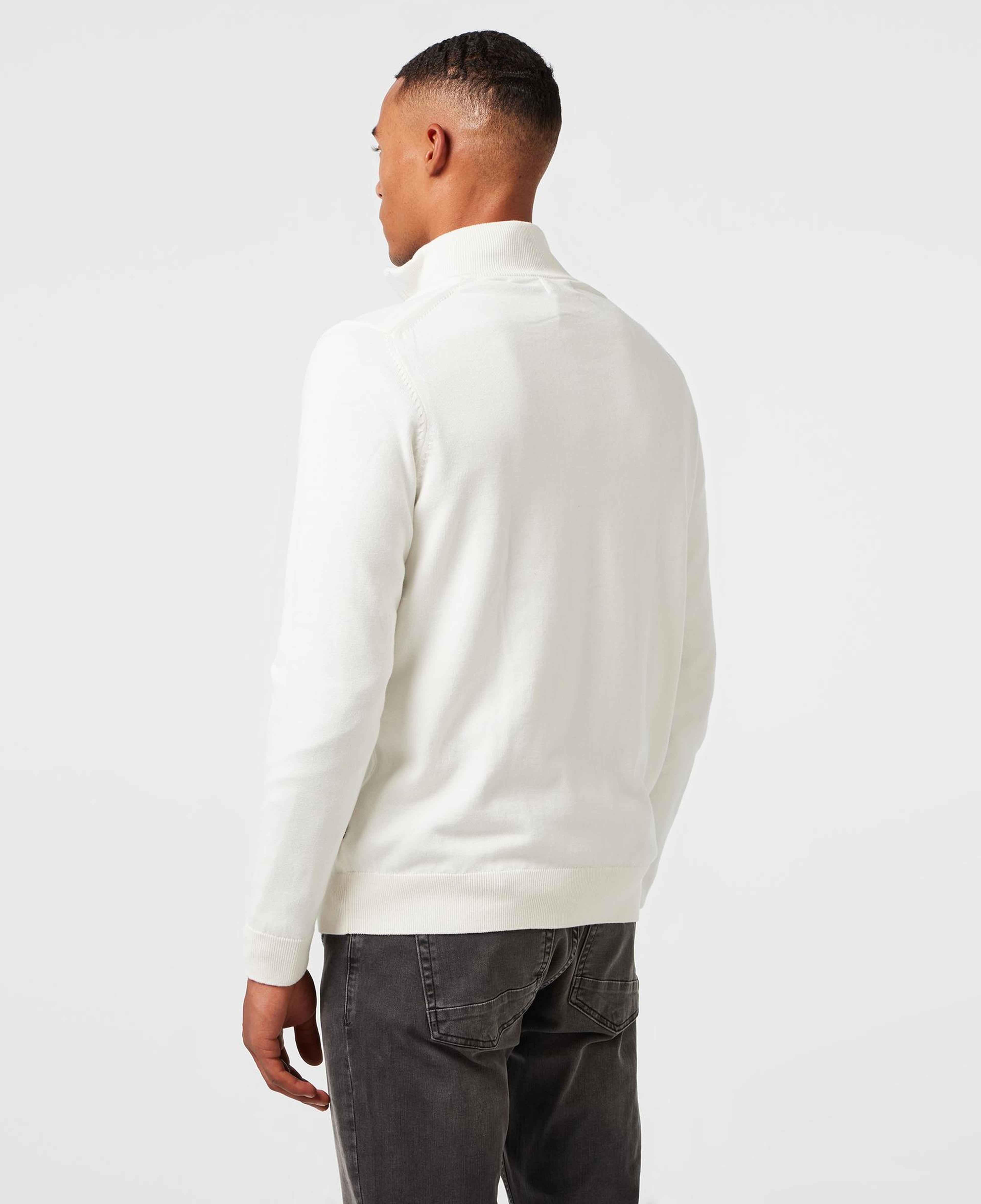 Nautica Erkek Beyaz Standart Fit Dik Yakalı Kazak