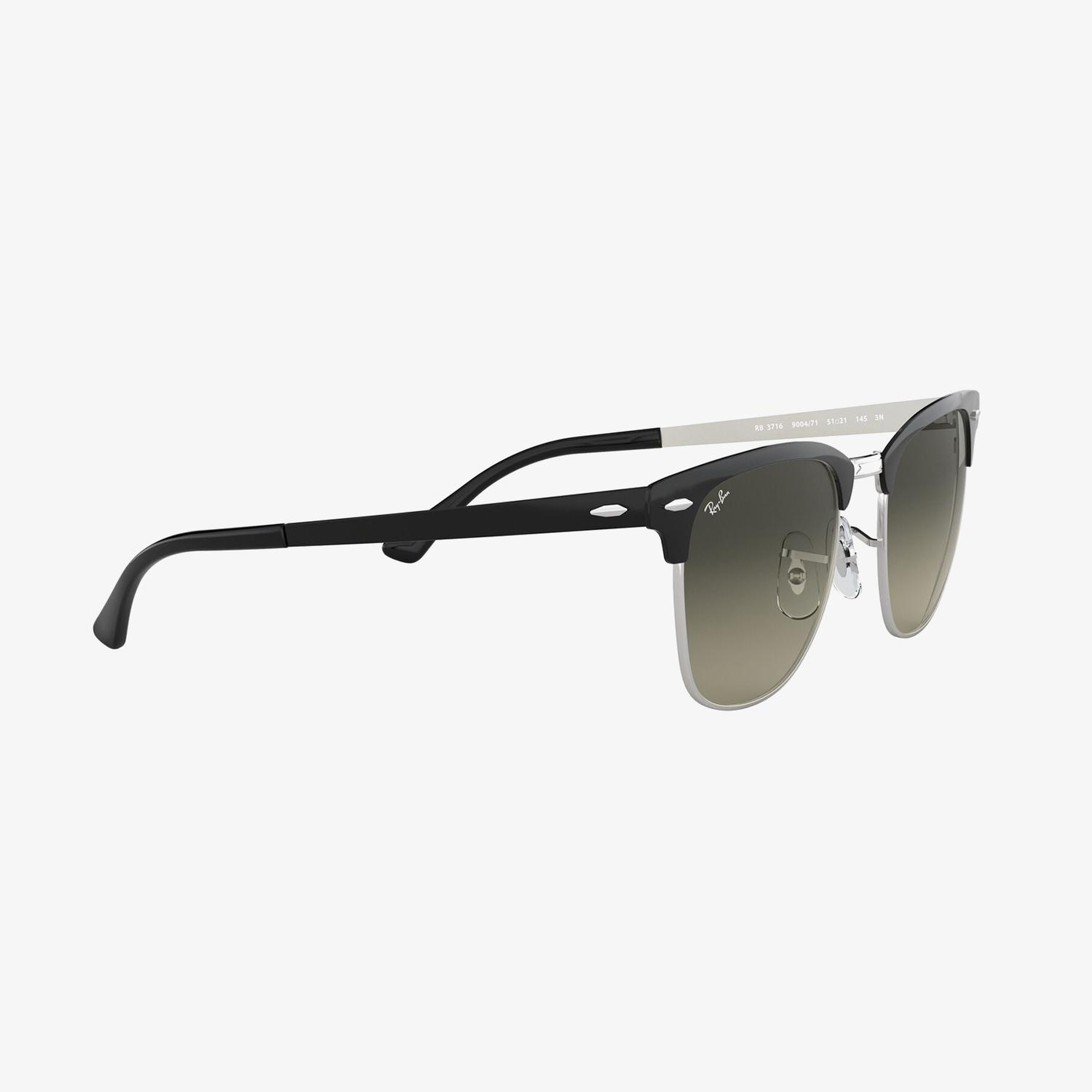 RAY-BAN 0RB3716 Clubmaster Metal Unisex Silver Siyah Güneş Gözlüğü