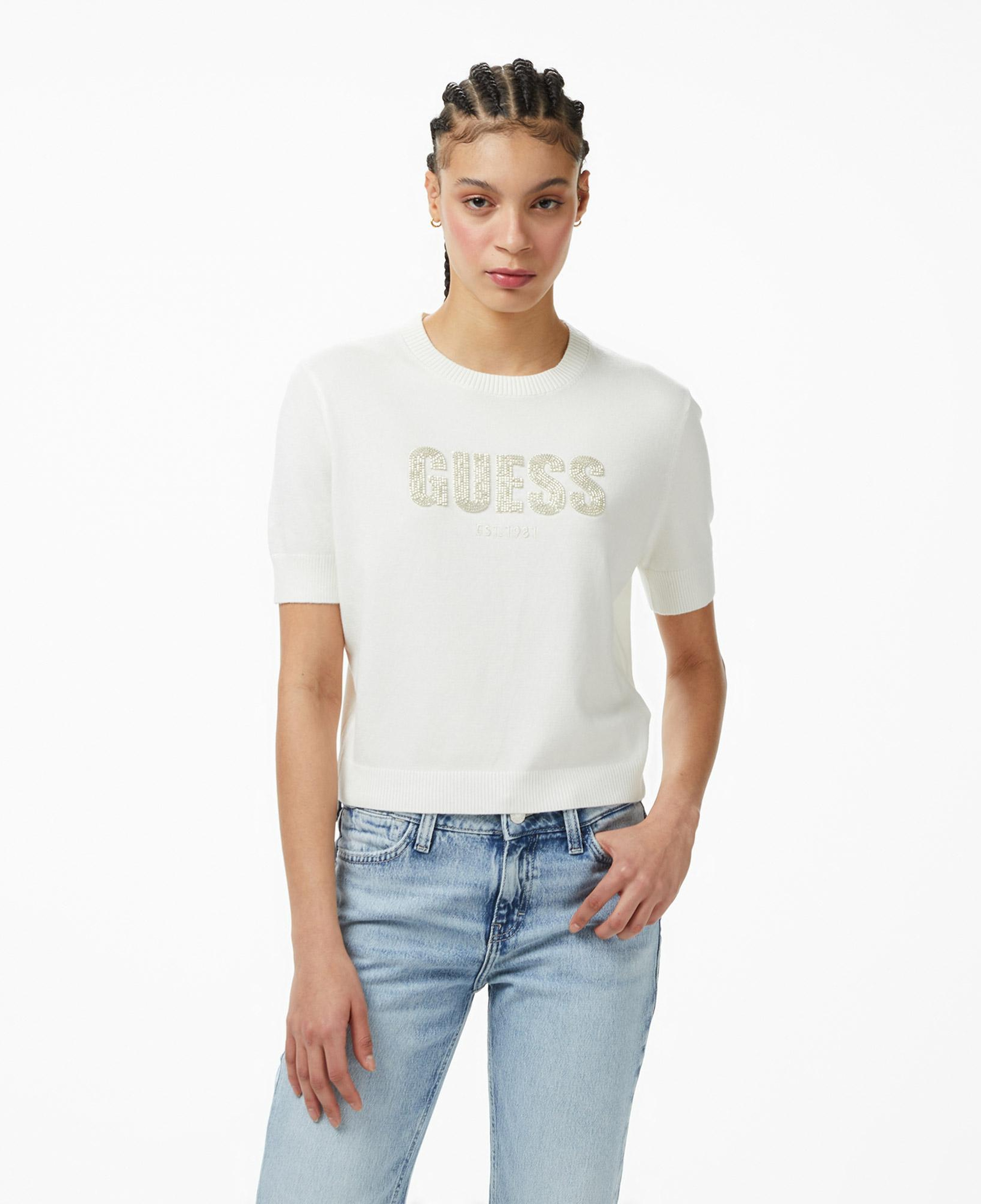 Guess Norah Kadın Beyaz Triko