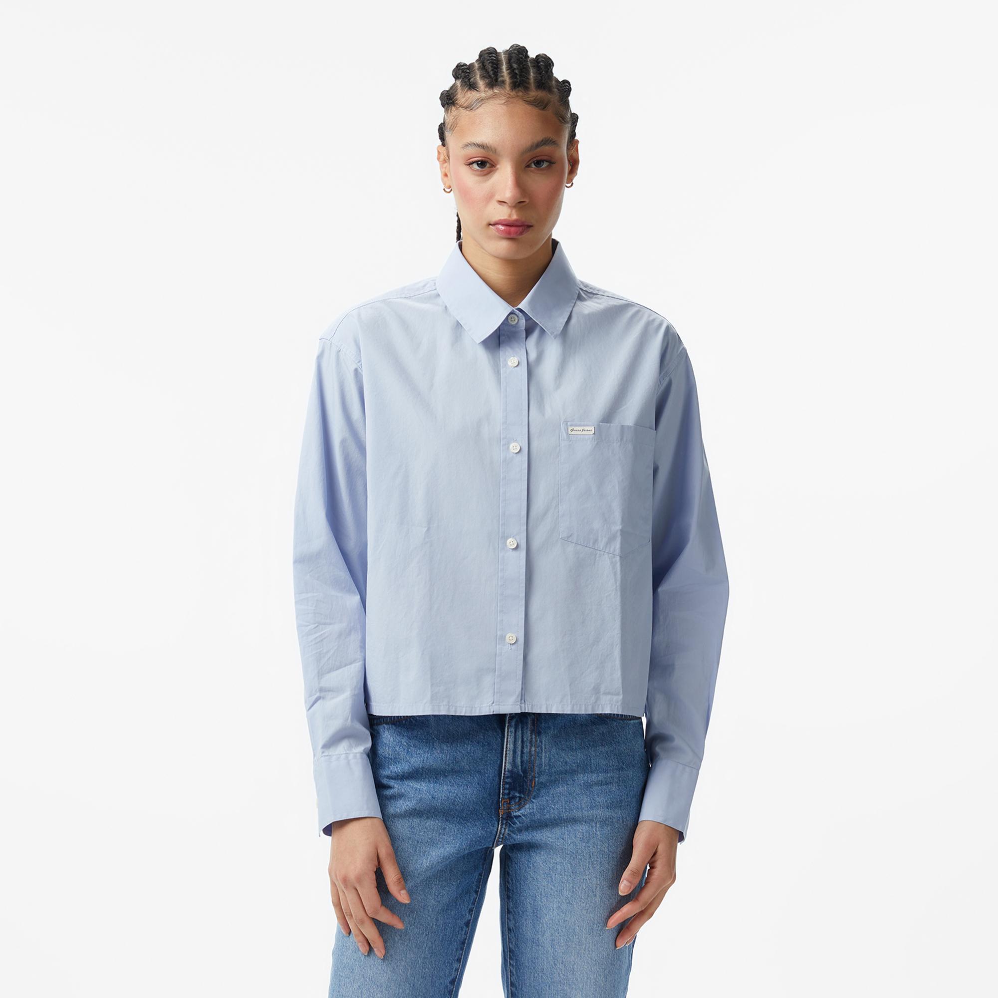 Guess Jeans Comfort Fit Kadın Mavi Gömlek