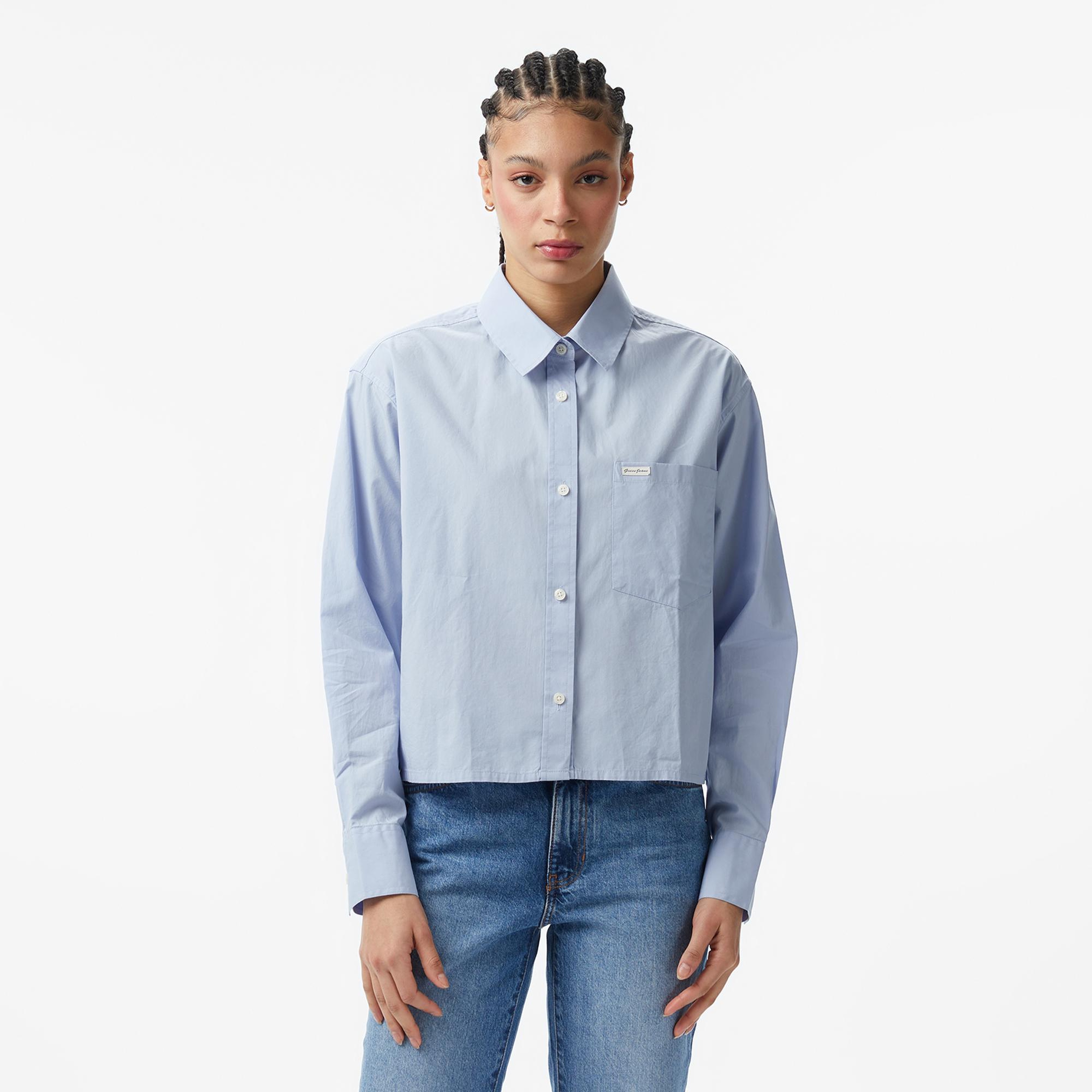 Guess Jeans Comfort Fit Kadın Mavi Gömlek