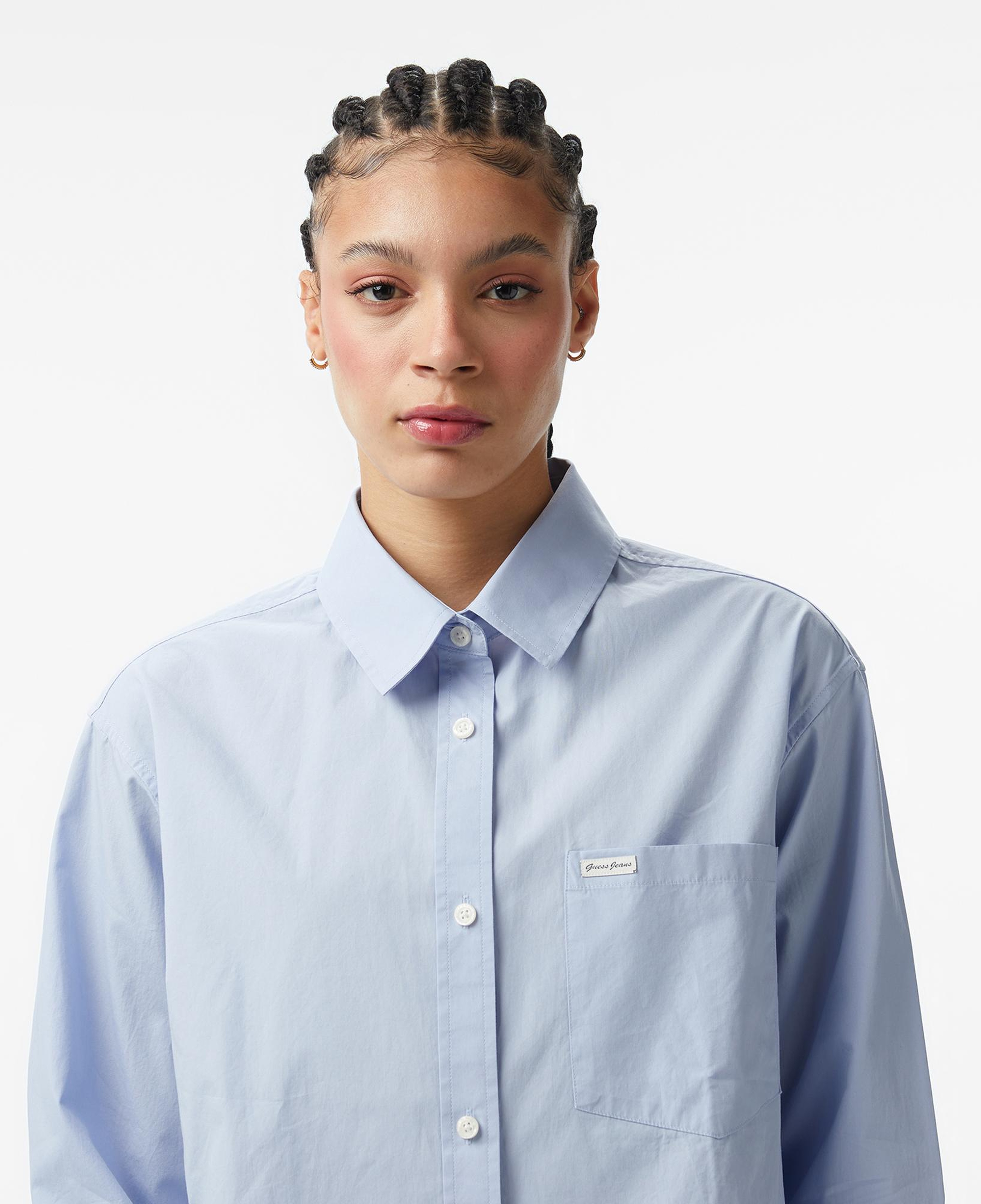 Guess Jeans Comfort Fit Kadın Mavi Gömlek