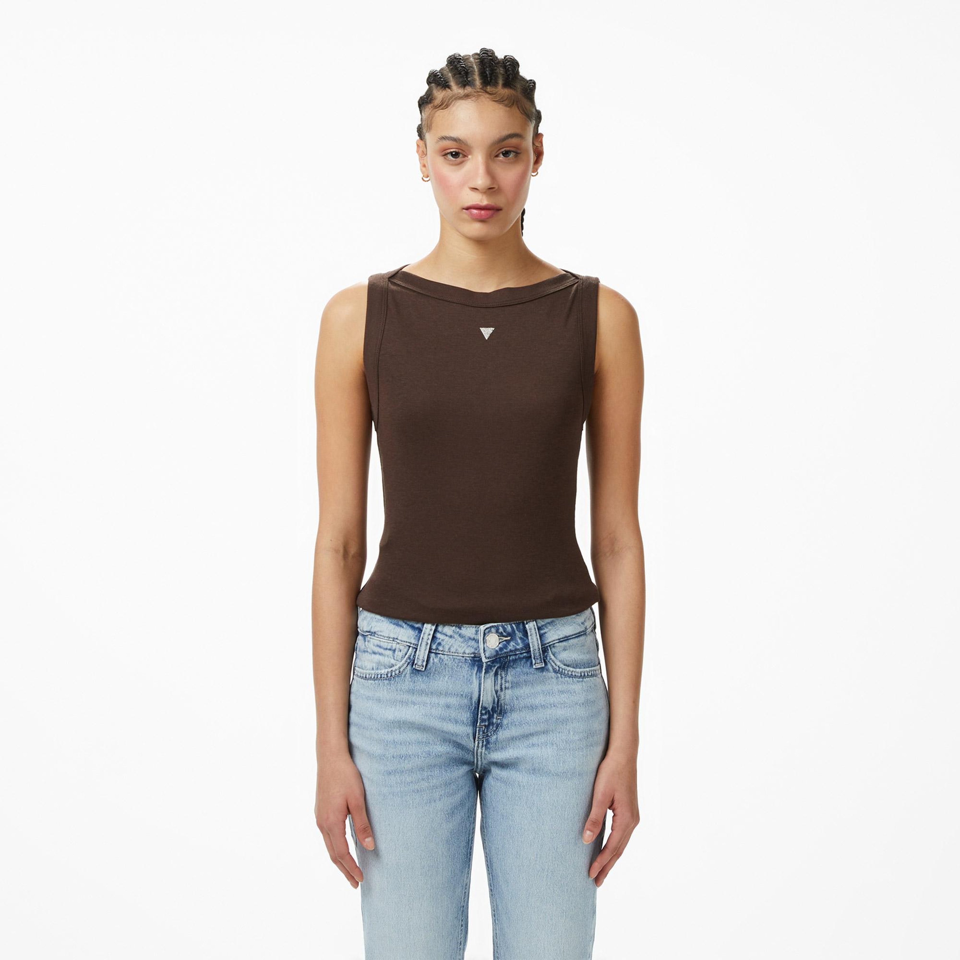 Guess Tina Ipek Karışımlı Kadın Kahverengi T-Shirt