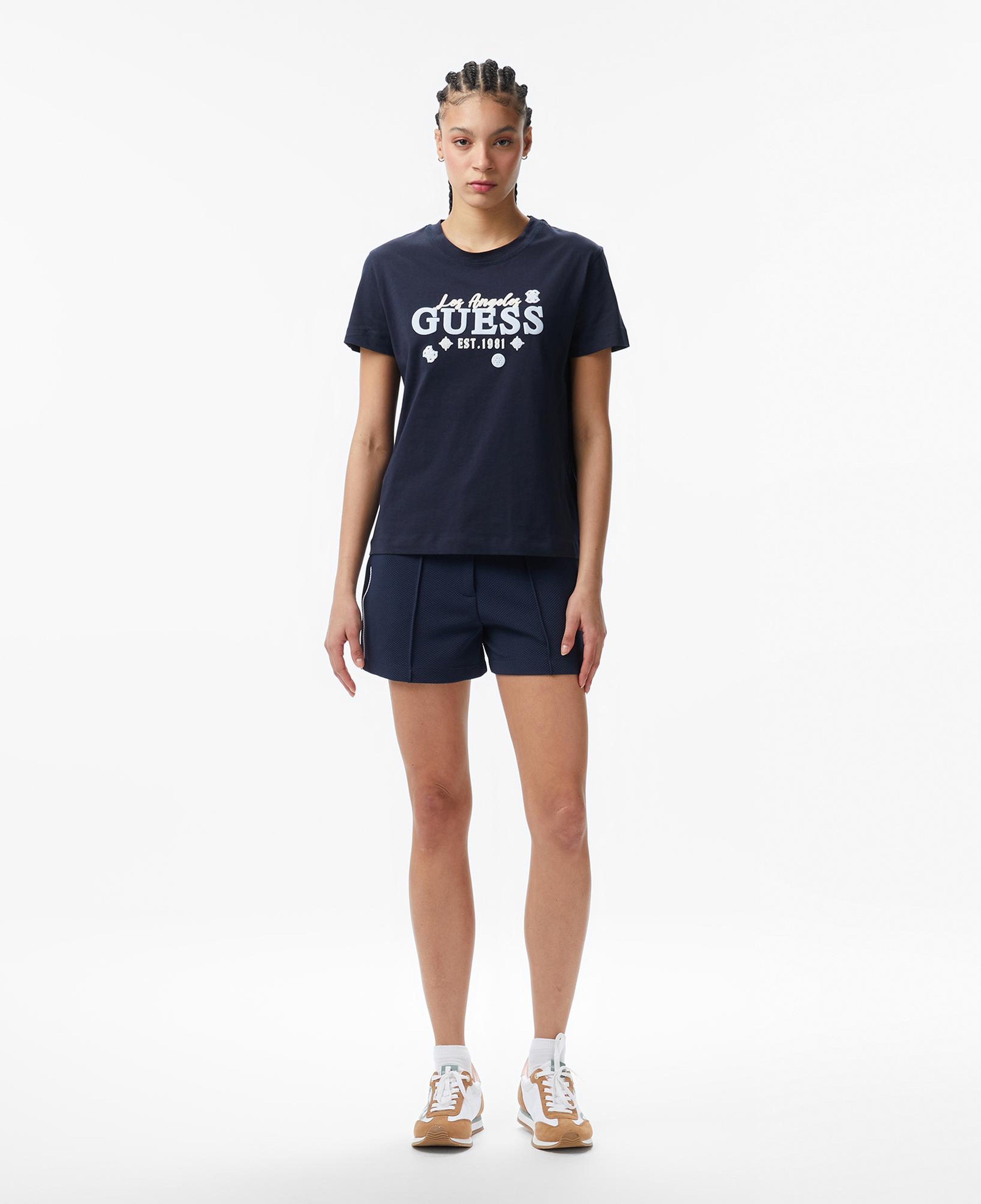 Guess Agnes Aktif Regular Fit Kadın Lacivert T-Shirt