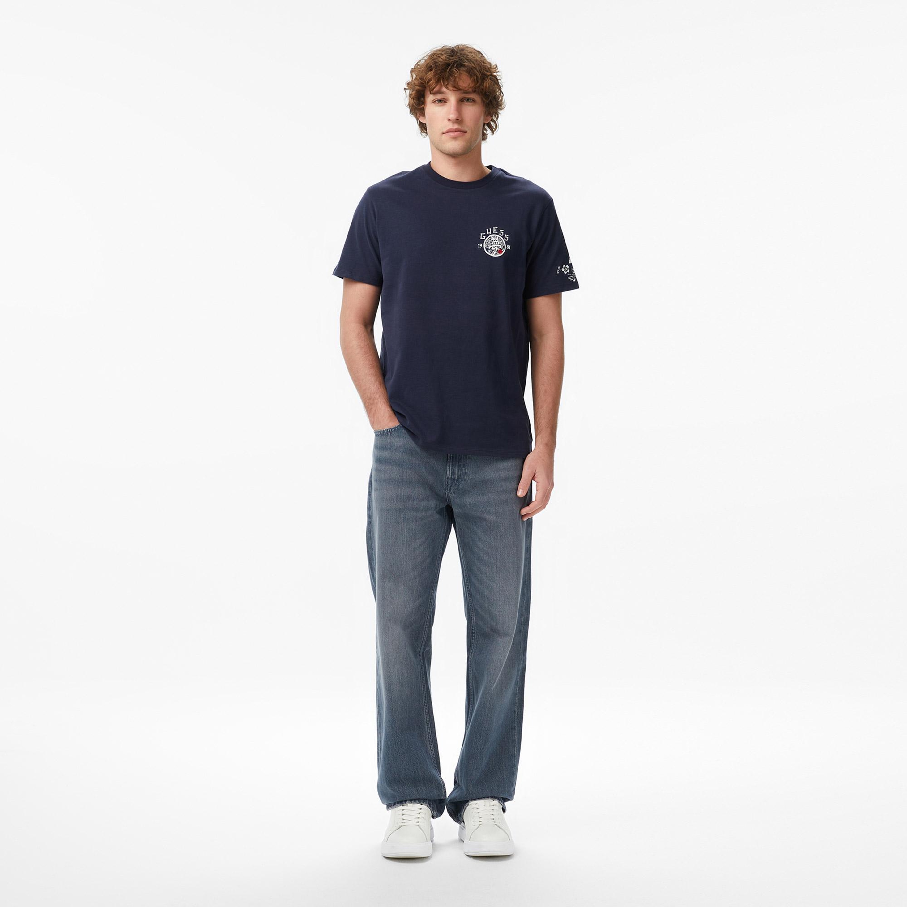 Guess Japanese Regular Fit Erkek Lacivert T-Shirt