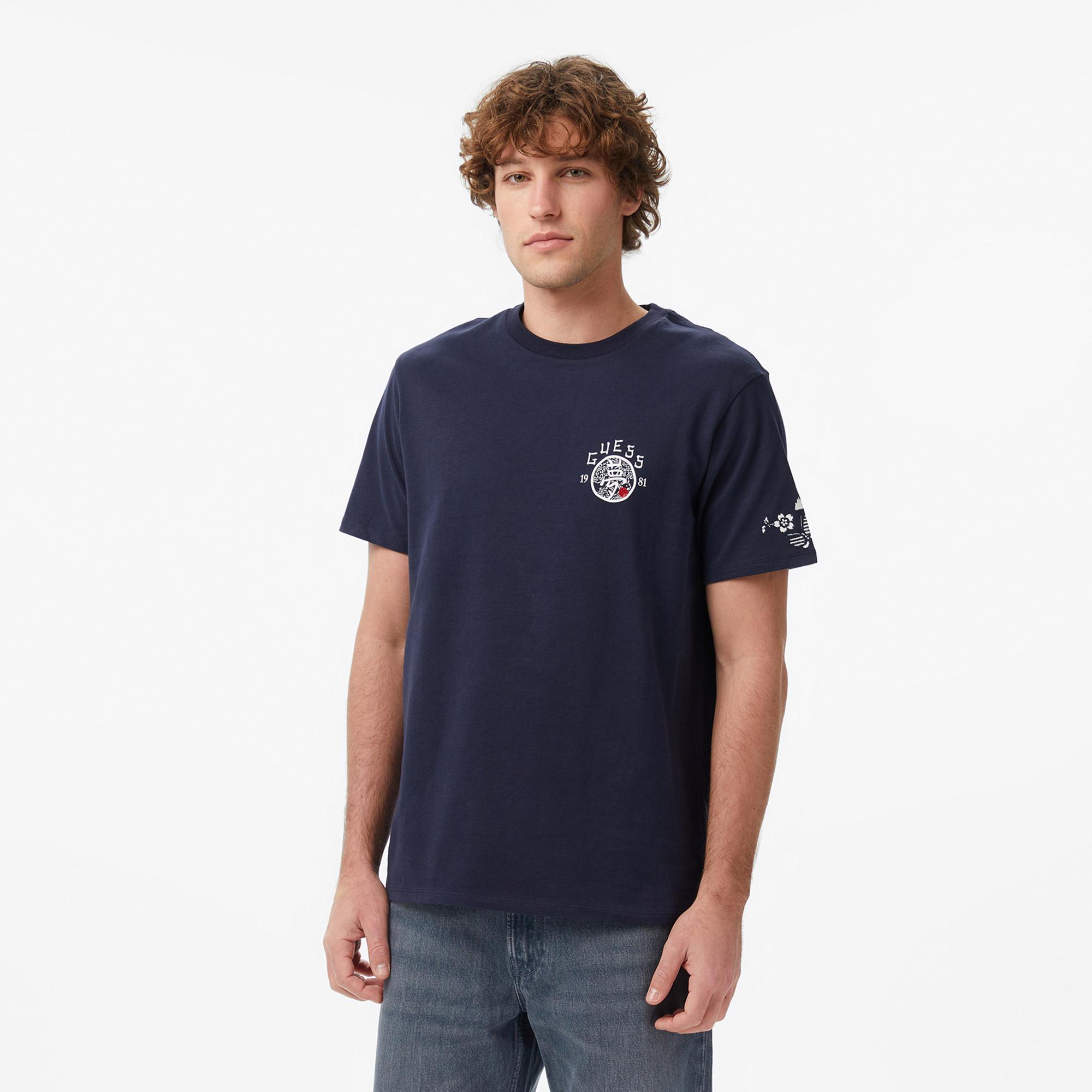 Guess Japanese Regular Fit Erkek Lacivert T-Shirt