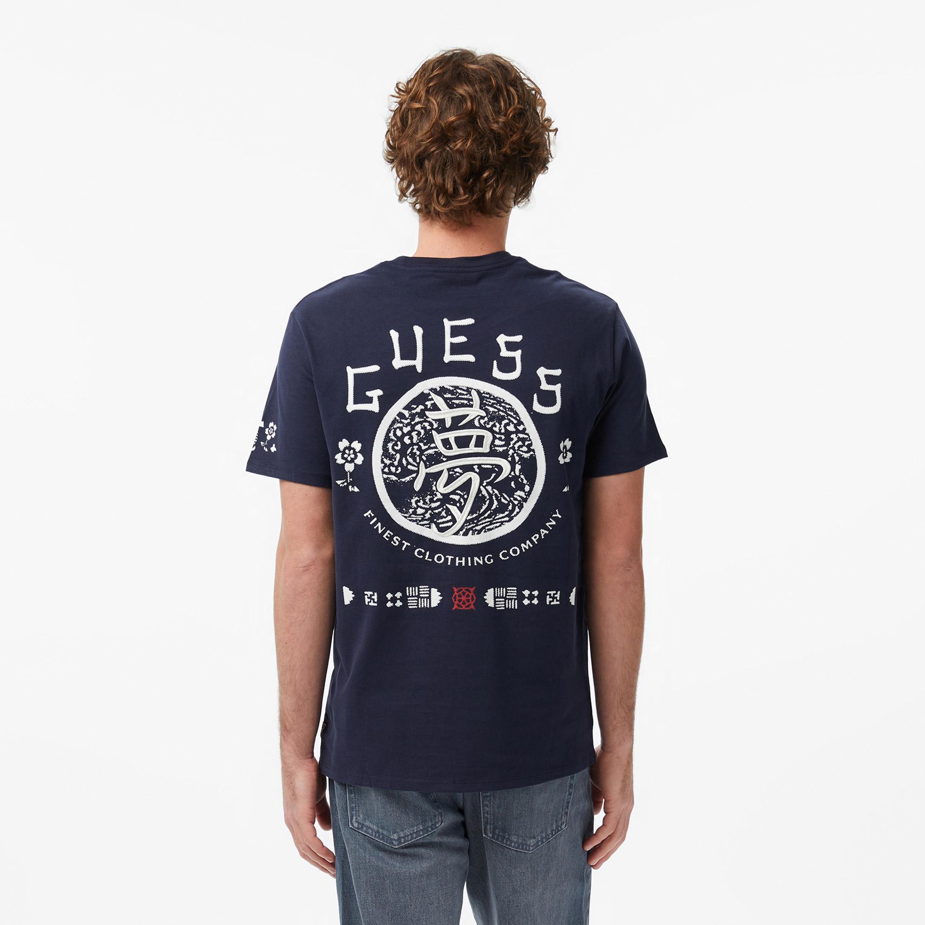 Guess Japanese Regular Fit Erkek Lacivert T-Shirt