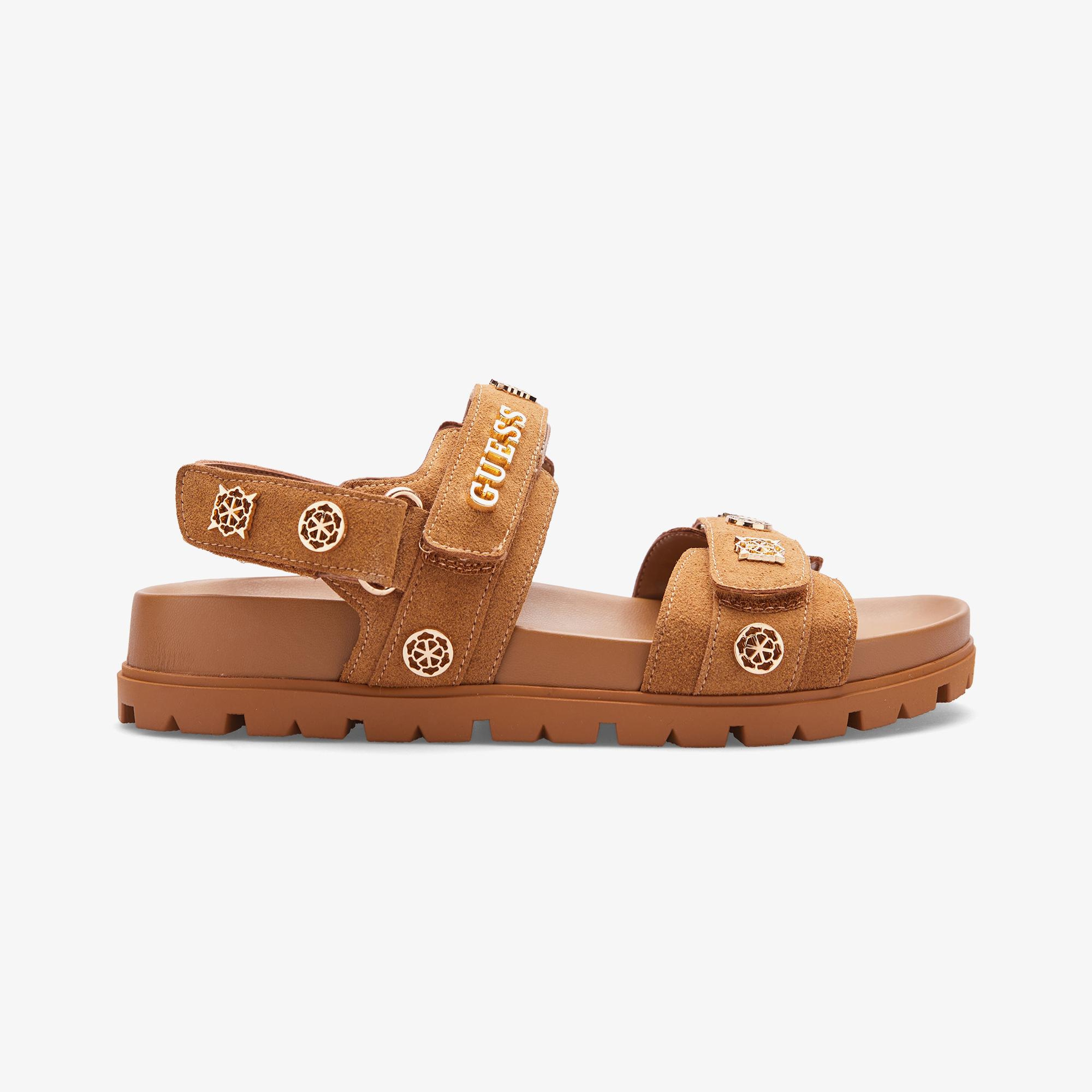 Guess Florizi Deri Kadın Kahverengi Sandalet