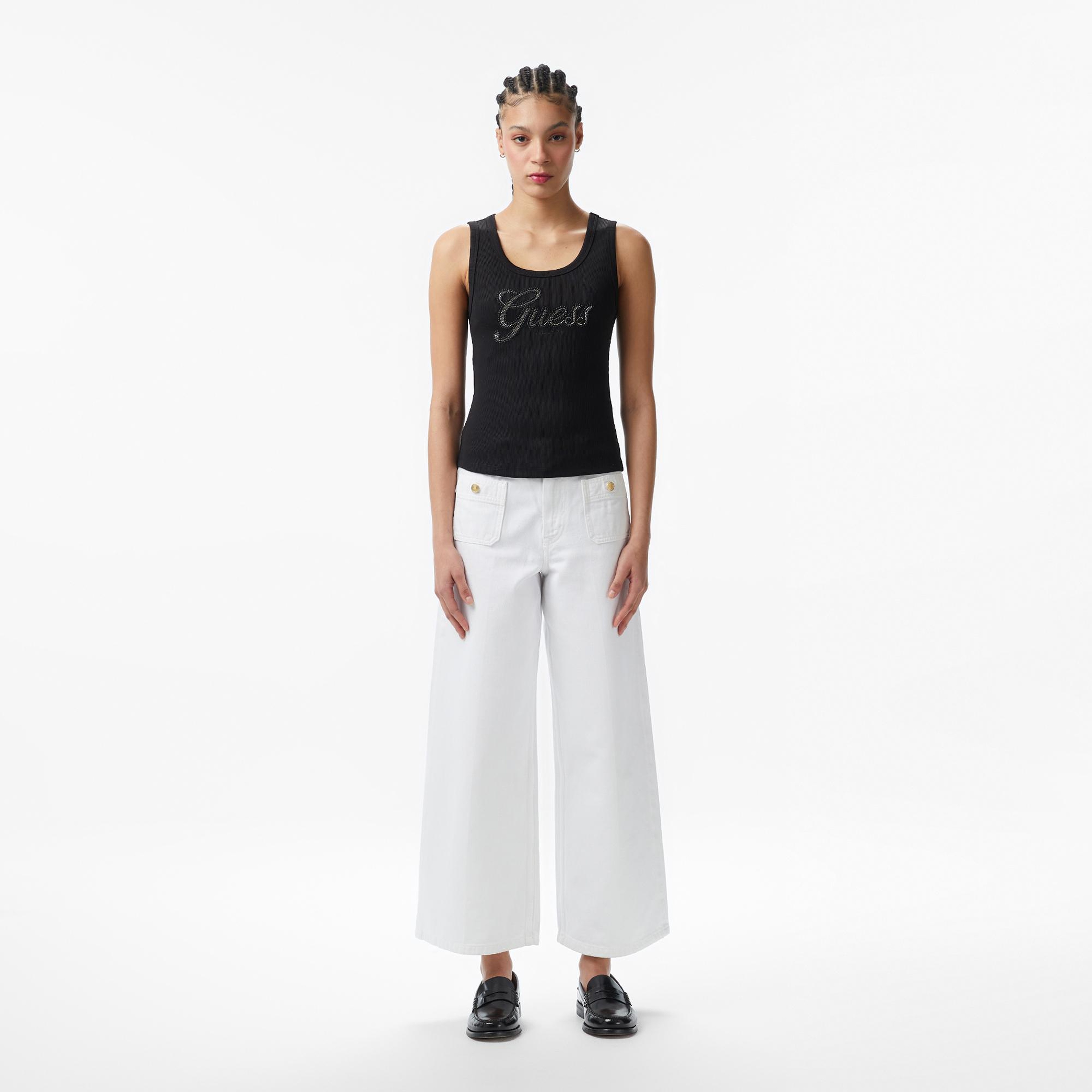 Guess Script Kadın Siyah T-Shirt
