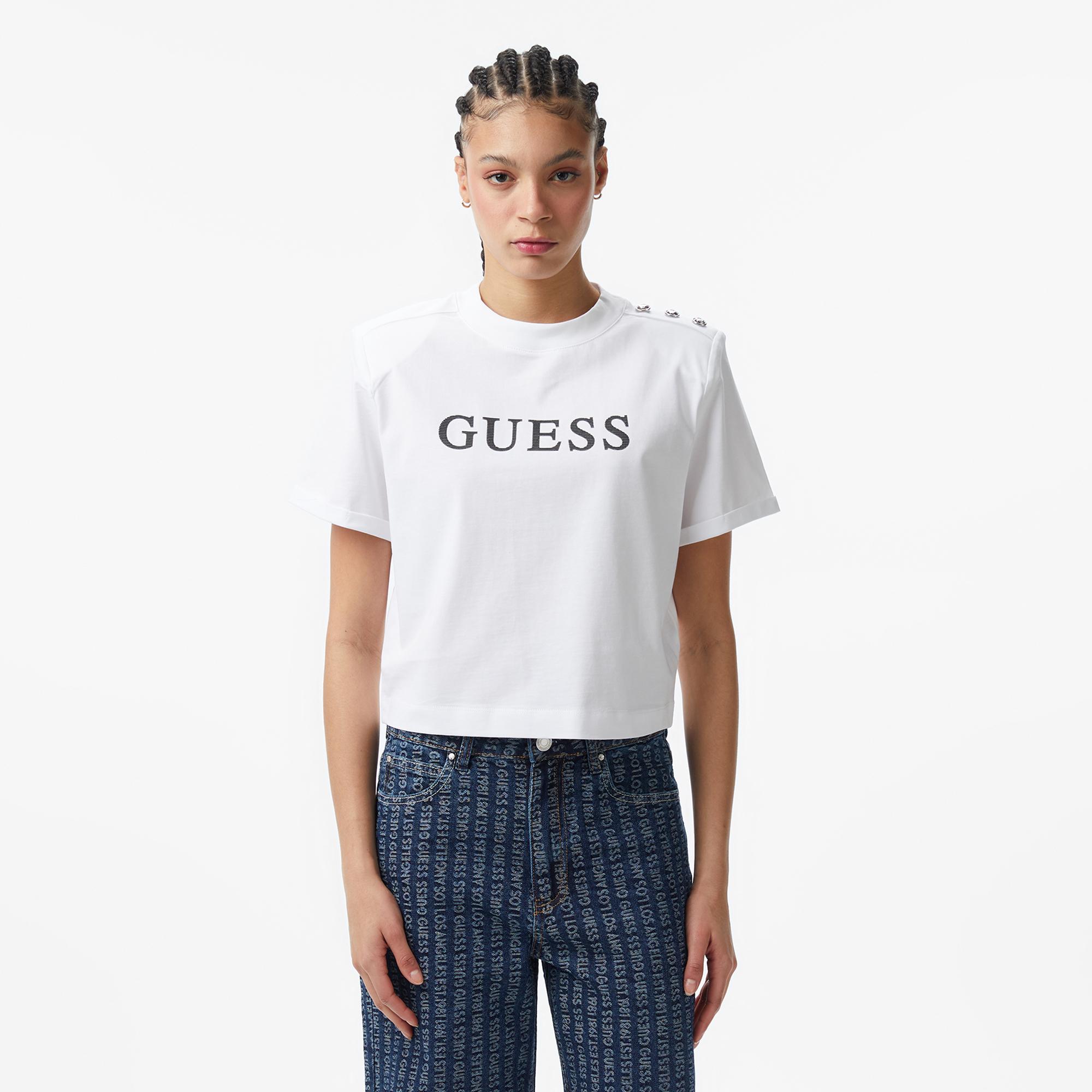Guess Marina Regular Fit Kadın Beyaz T-Shirt