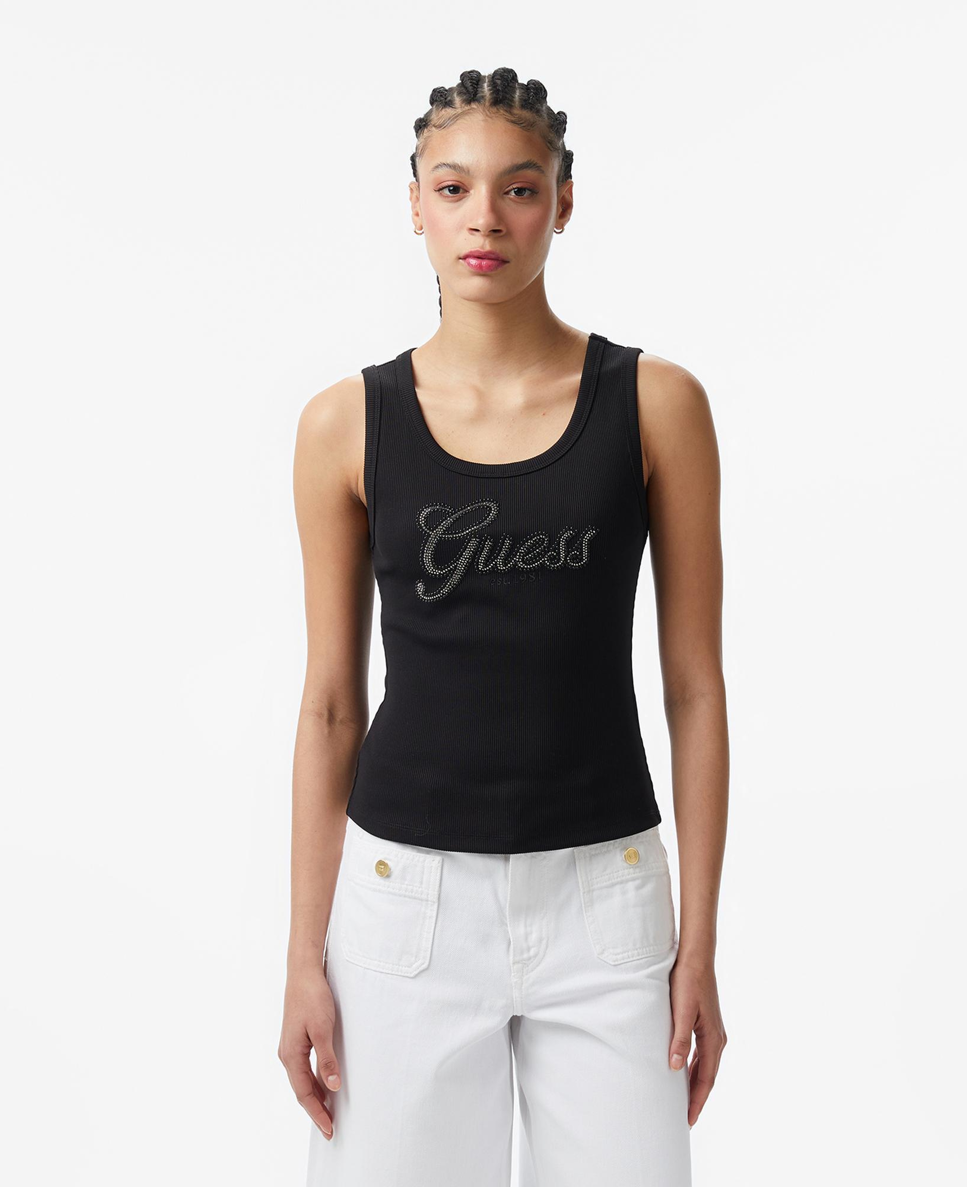 Guess Script Kadın Siyah T-Shirt