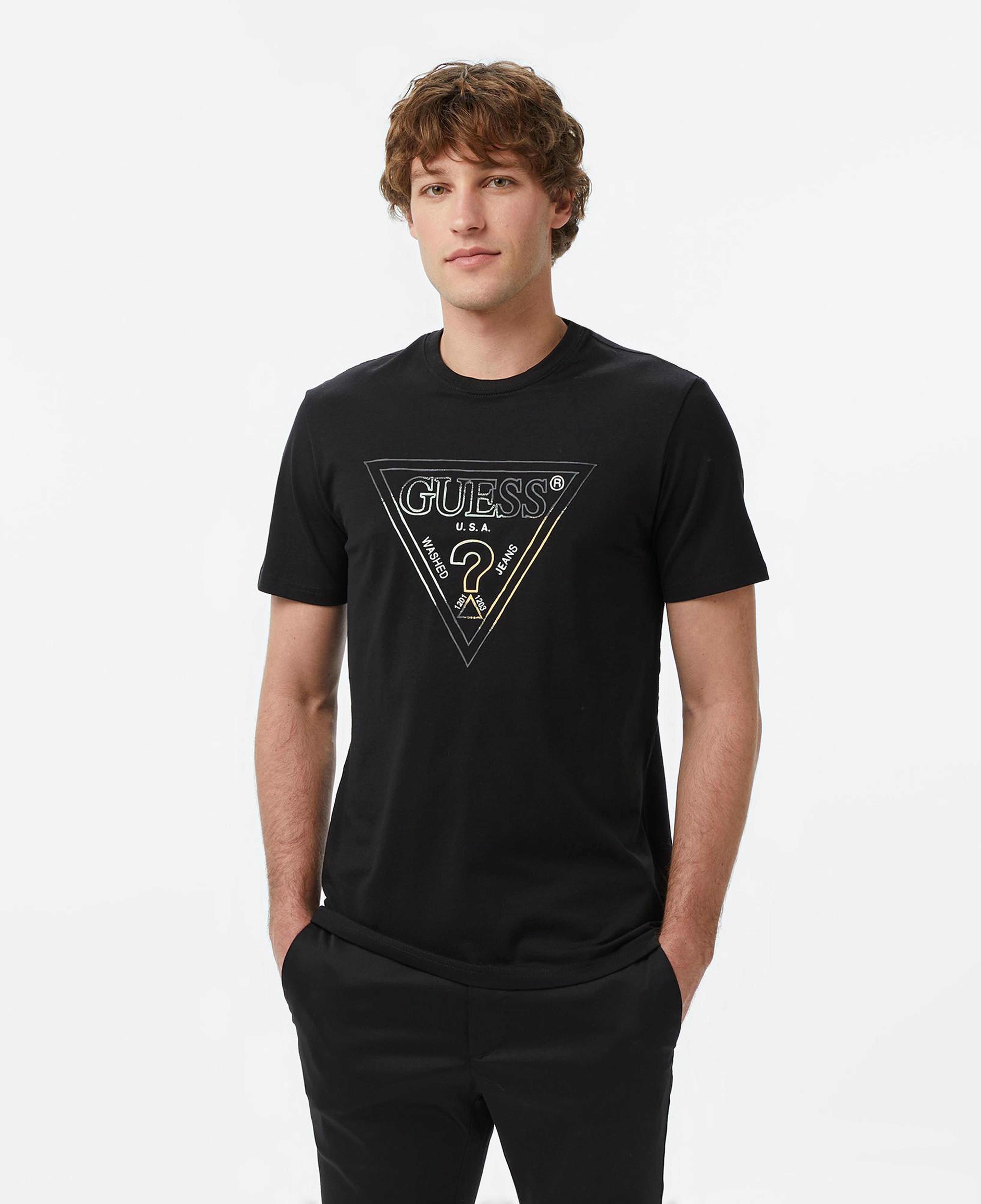 Guess Slim Fit Erkek Siyah T-Shirt