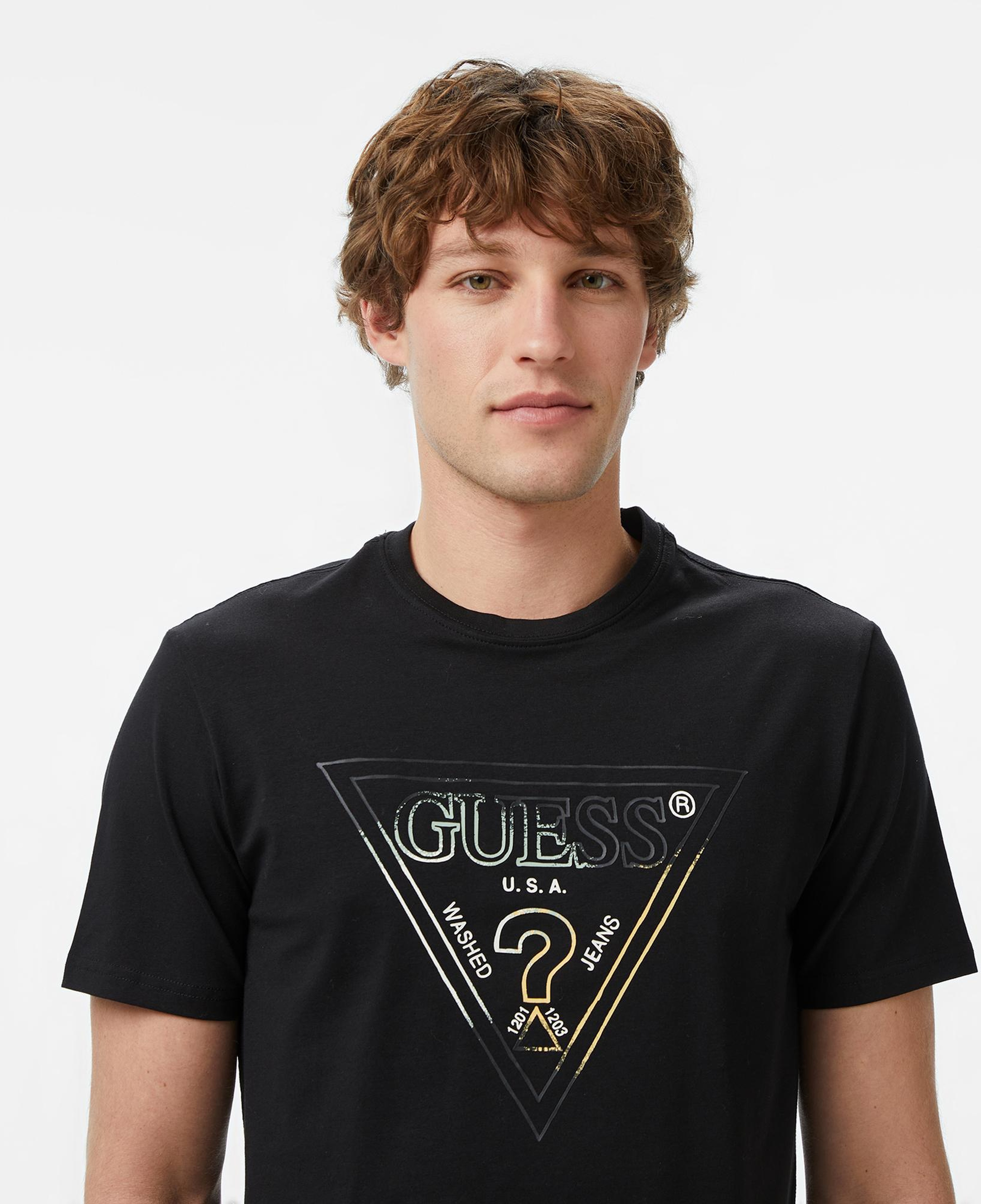 Guess Slim Fit Erkek Siyah T-Shirt