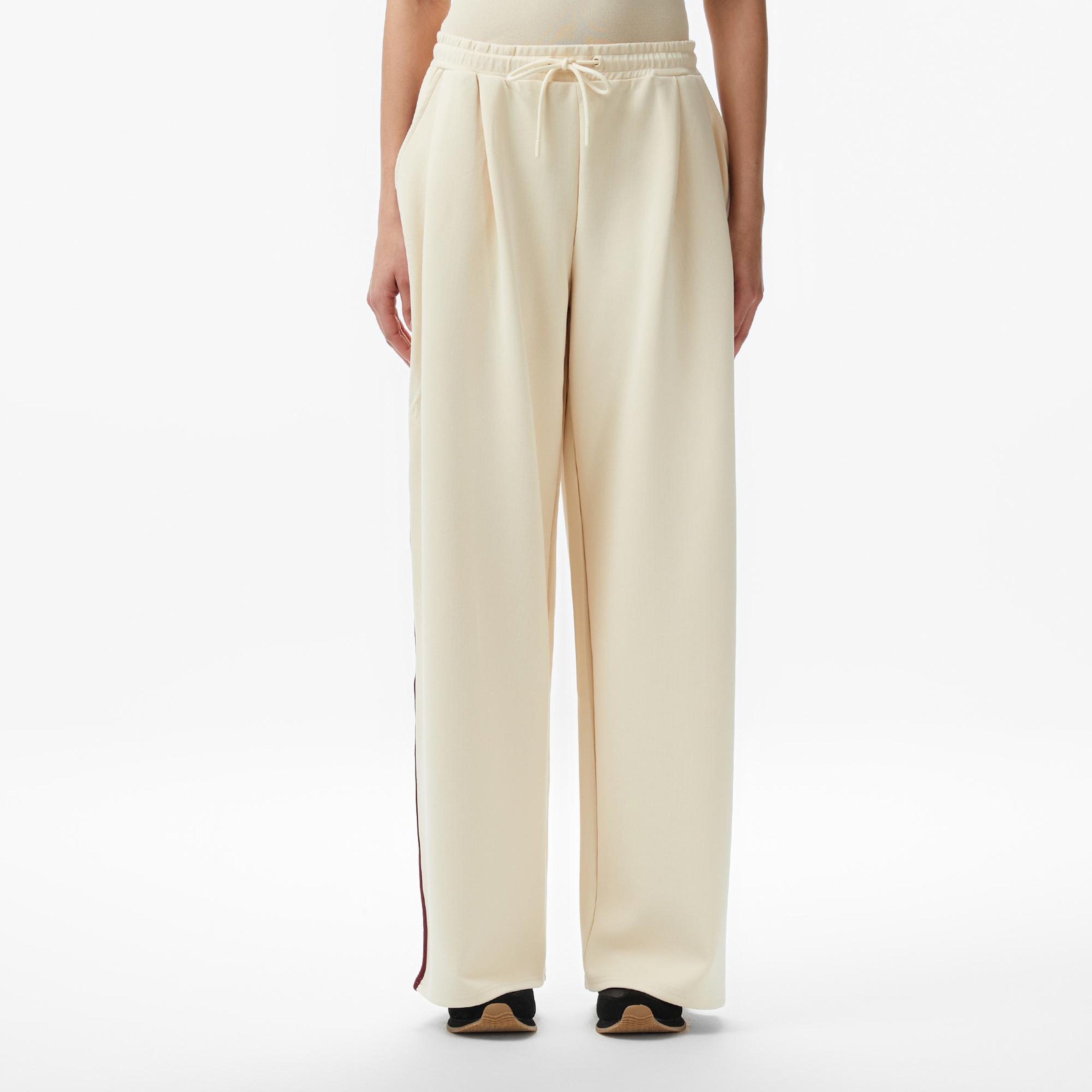 Guess Jasmine Aktif Modal Karışımlı Scuba Palazzo Fit Kadın Beyaz Eşofman Altı