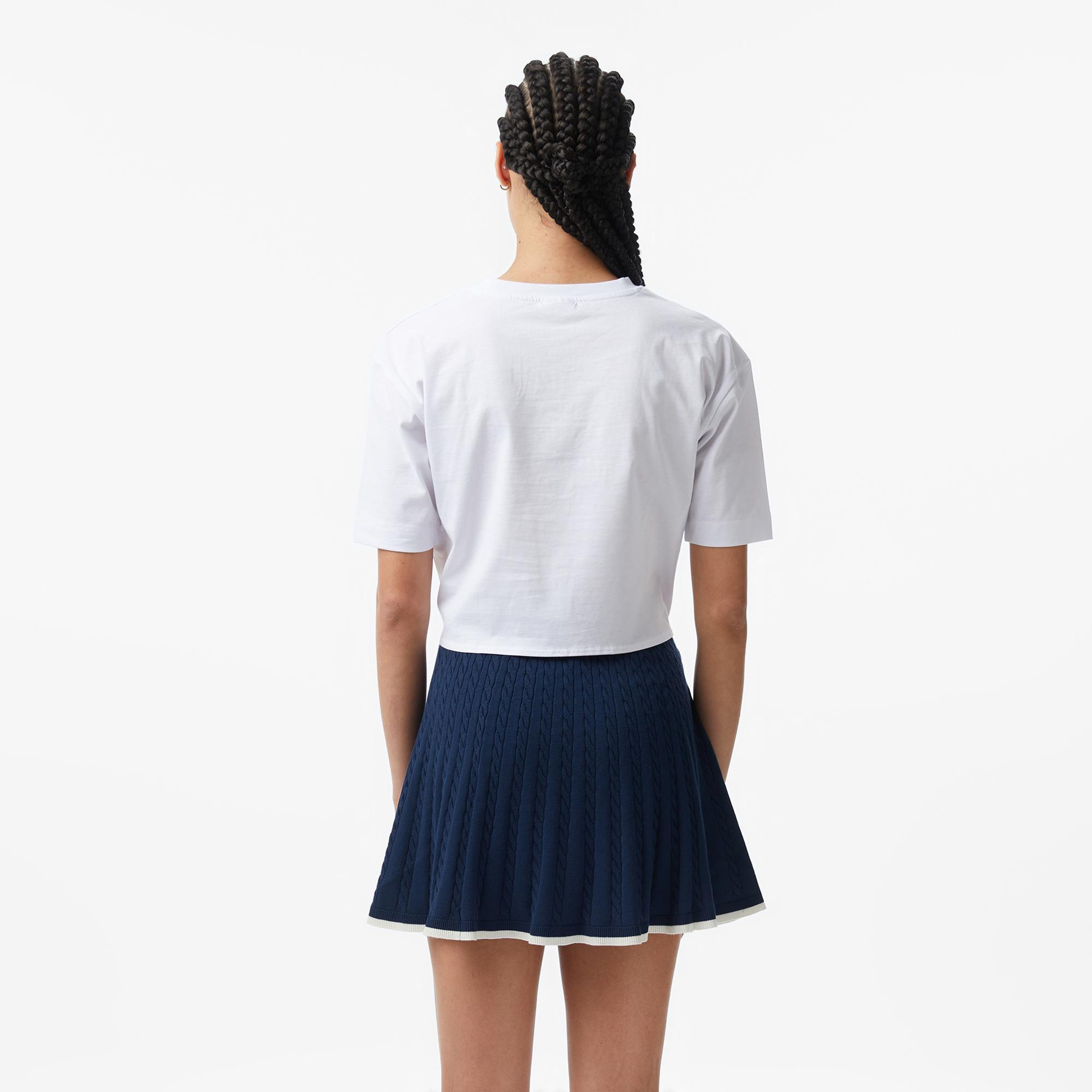 Guess Stream Aktif Boxy Fit Kadın Beyaz T-Shirt