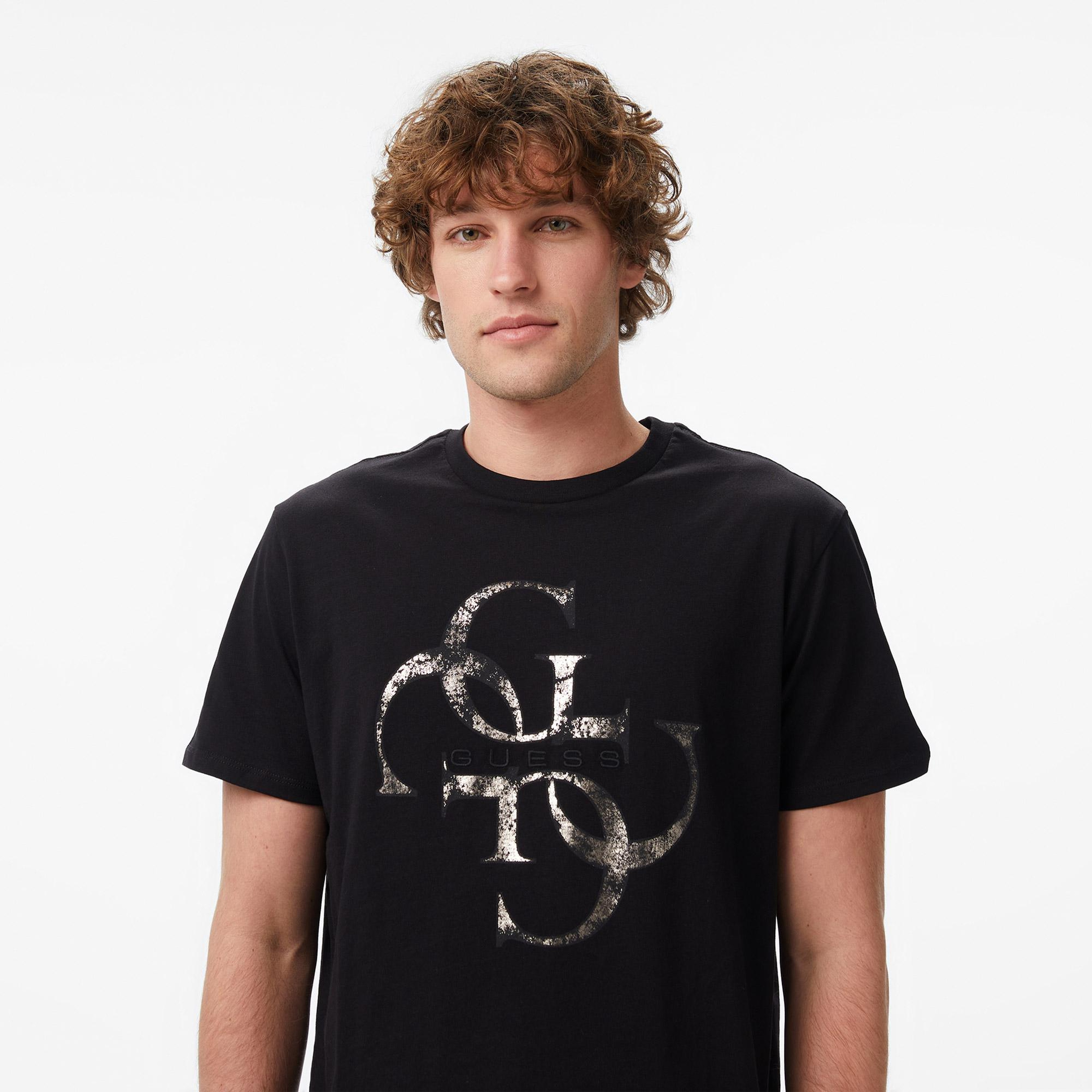 Guess Shimmer Regular Fit Erkek Siyah T-Shirt