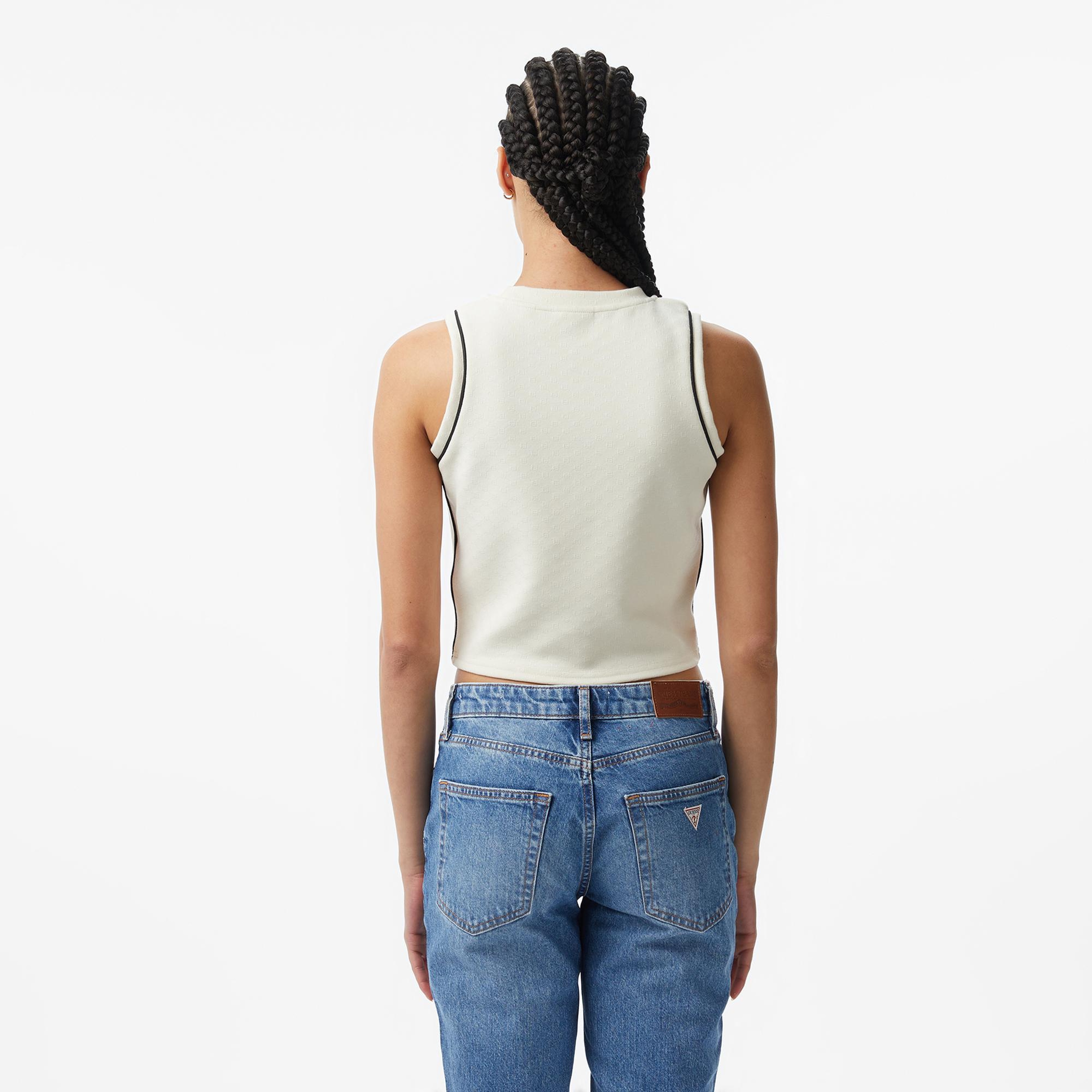 Guess Clara Aktif Kadın Beyaz T-Shirt