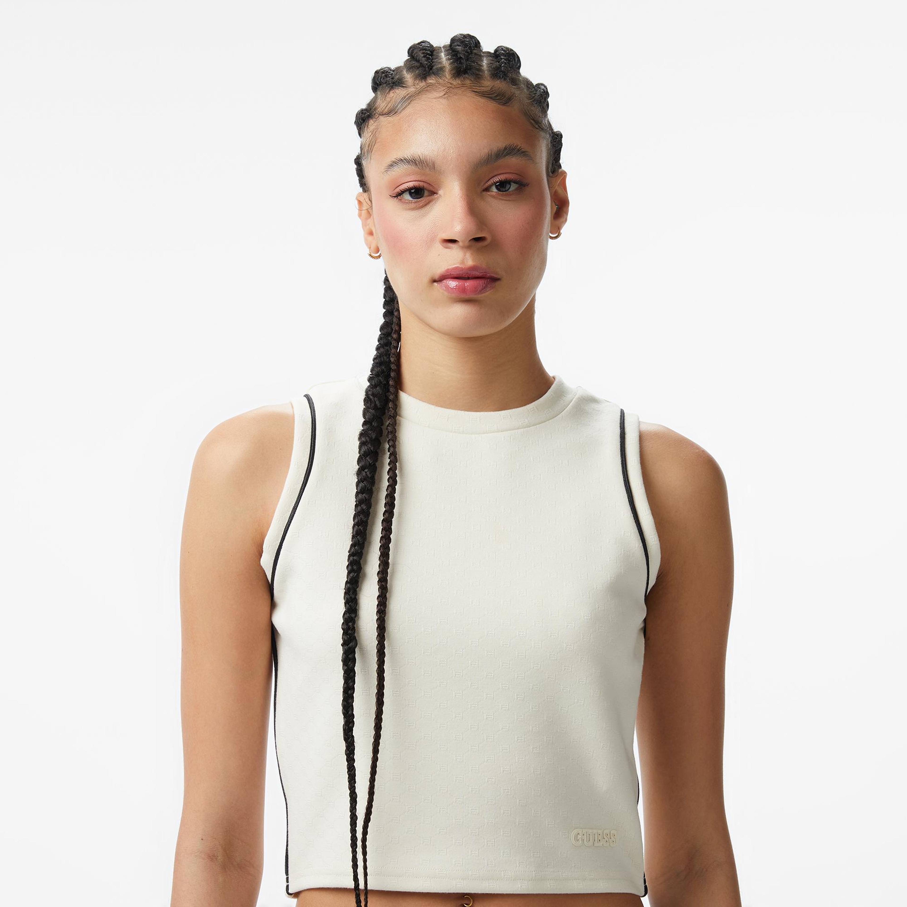 Guess Clara Aktif Kadın Beyaz T-Shirt