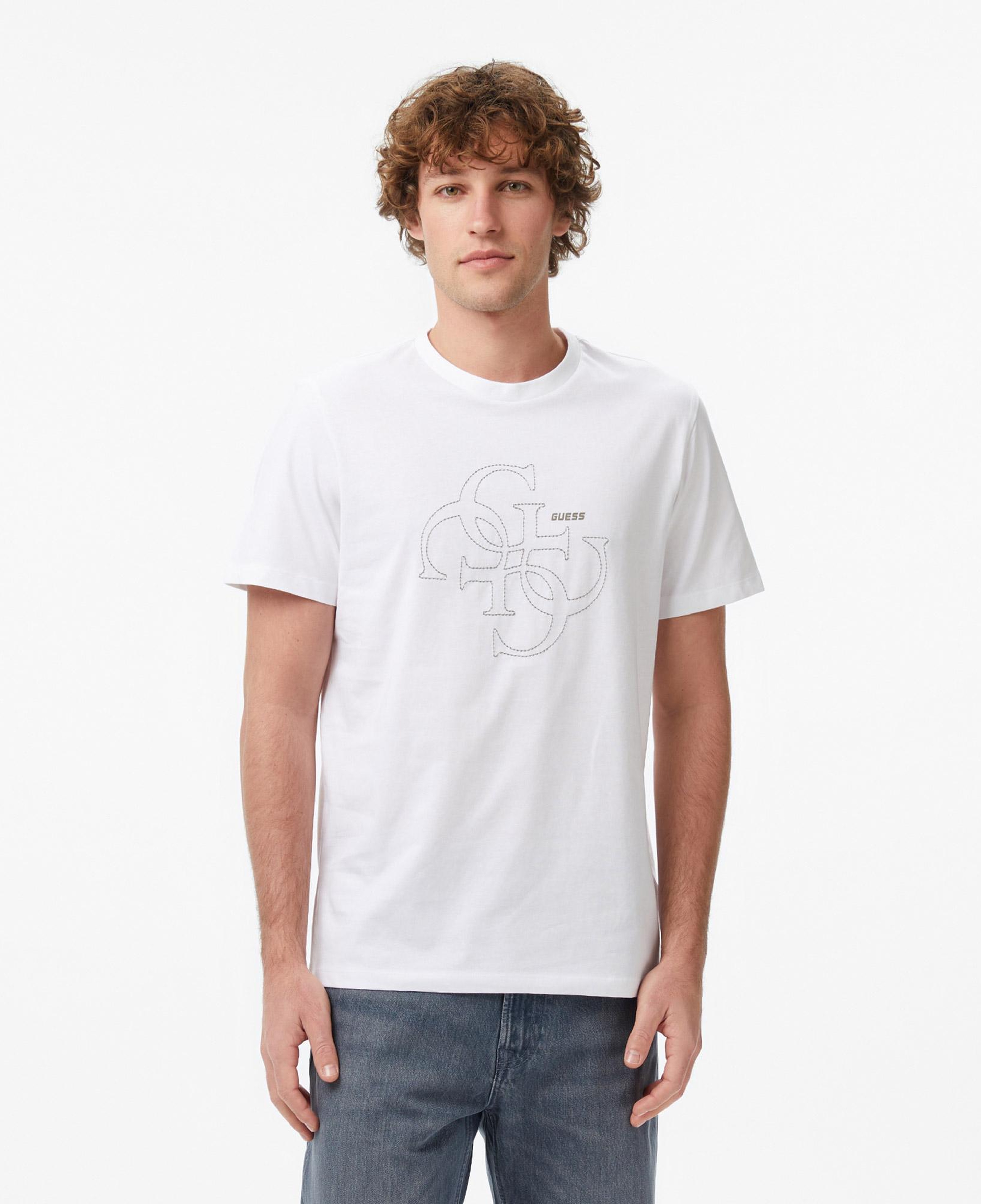 Guess Tiberio Aktif Oversize Fit Erkek Beyaz T-Shirt