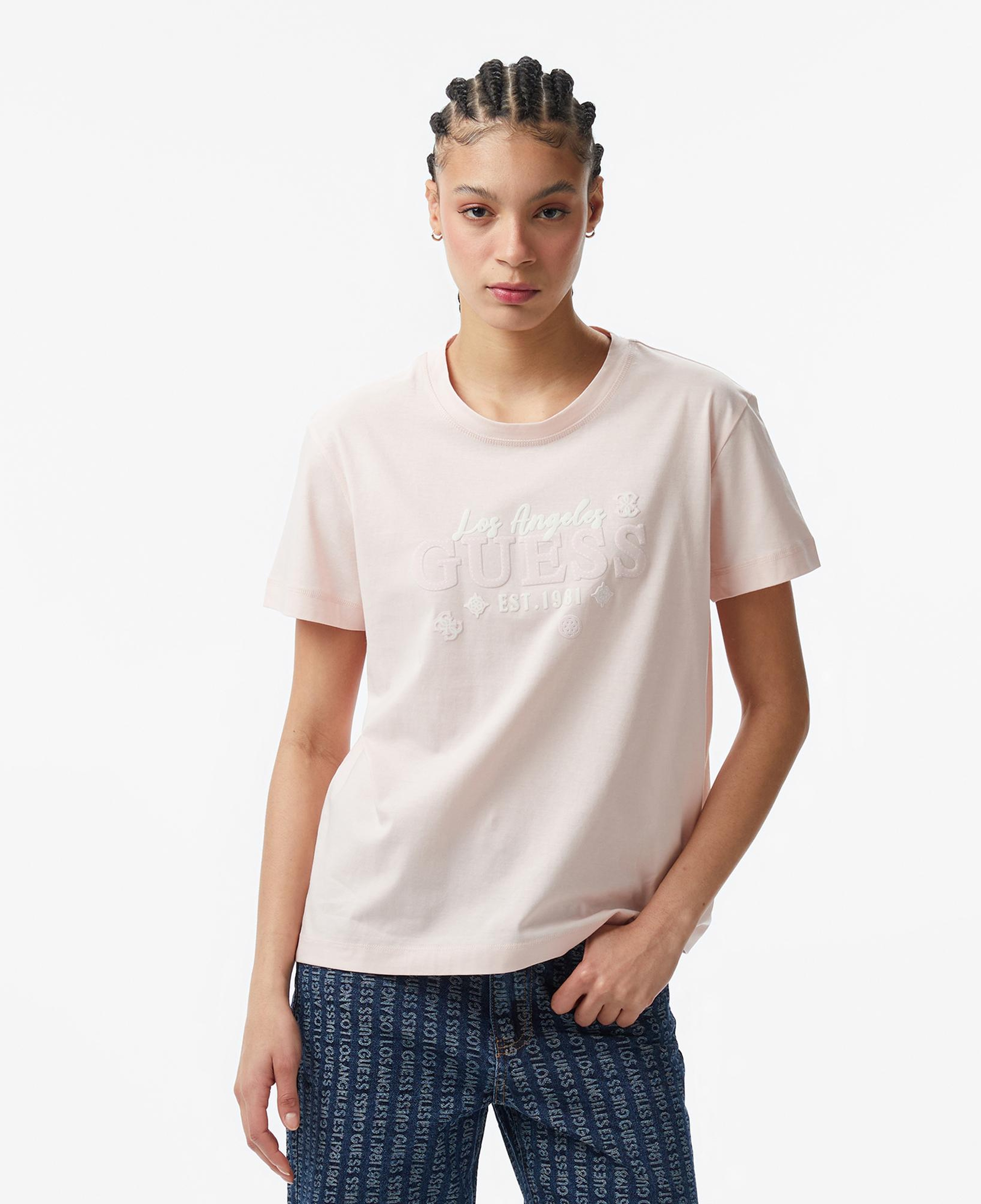 Guess Agnes Aktif Regular Fit Kadın Pembe T-Shirt