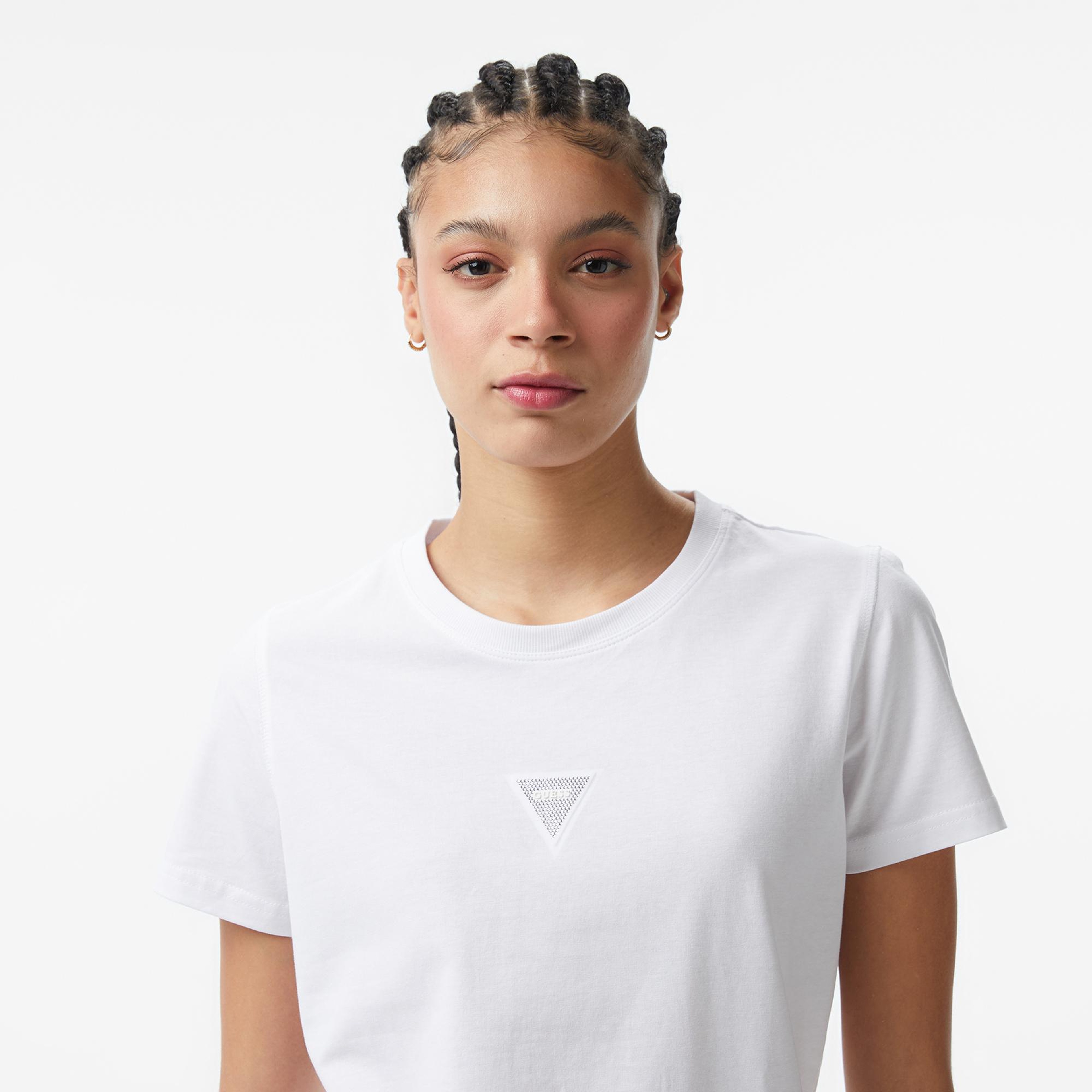 Guess Oversize Fit Kadın Beyaz T-Shirt