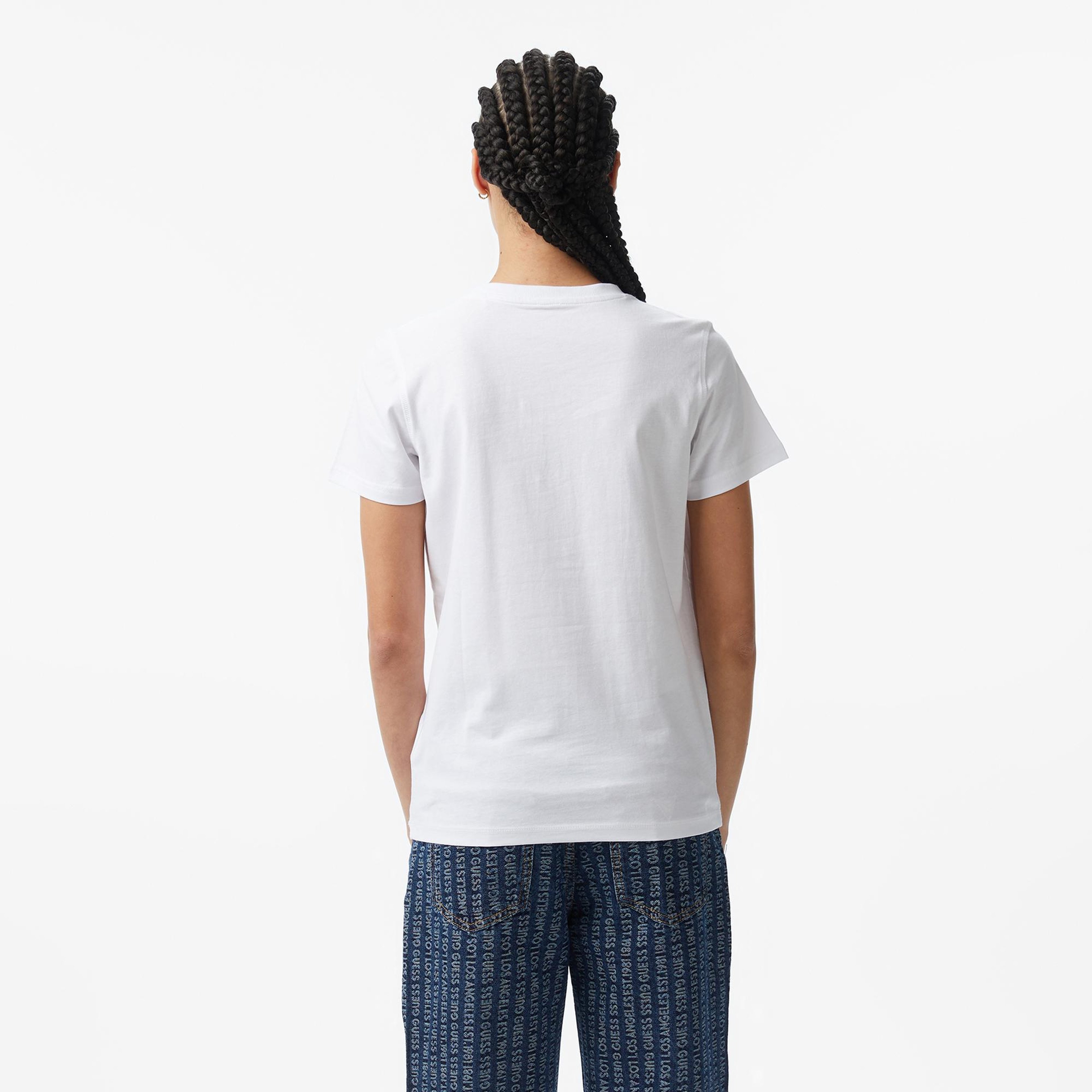 Guess Oversize Fit Kadın Beyaz T-Shirt