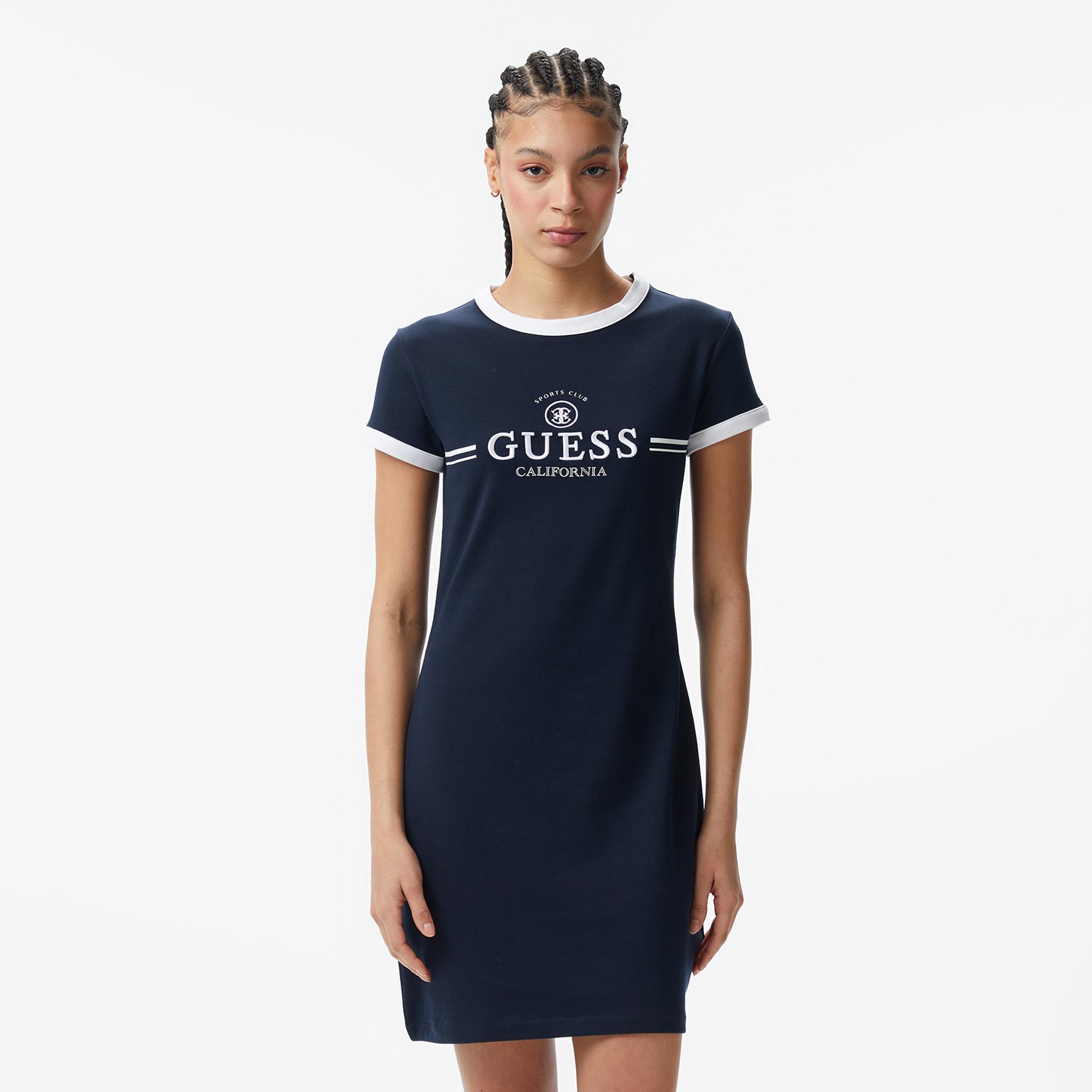 Guess Mila Aktif Straplez Kadın Lacivert Elbise