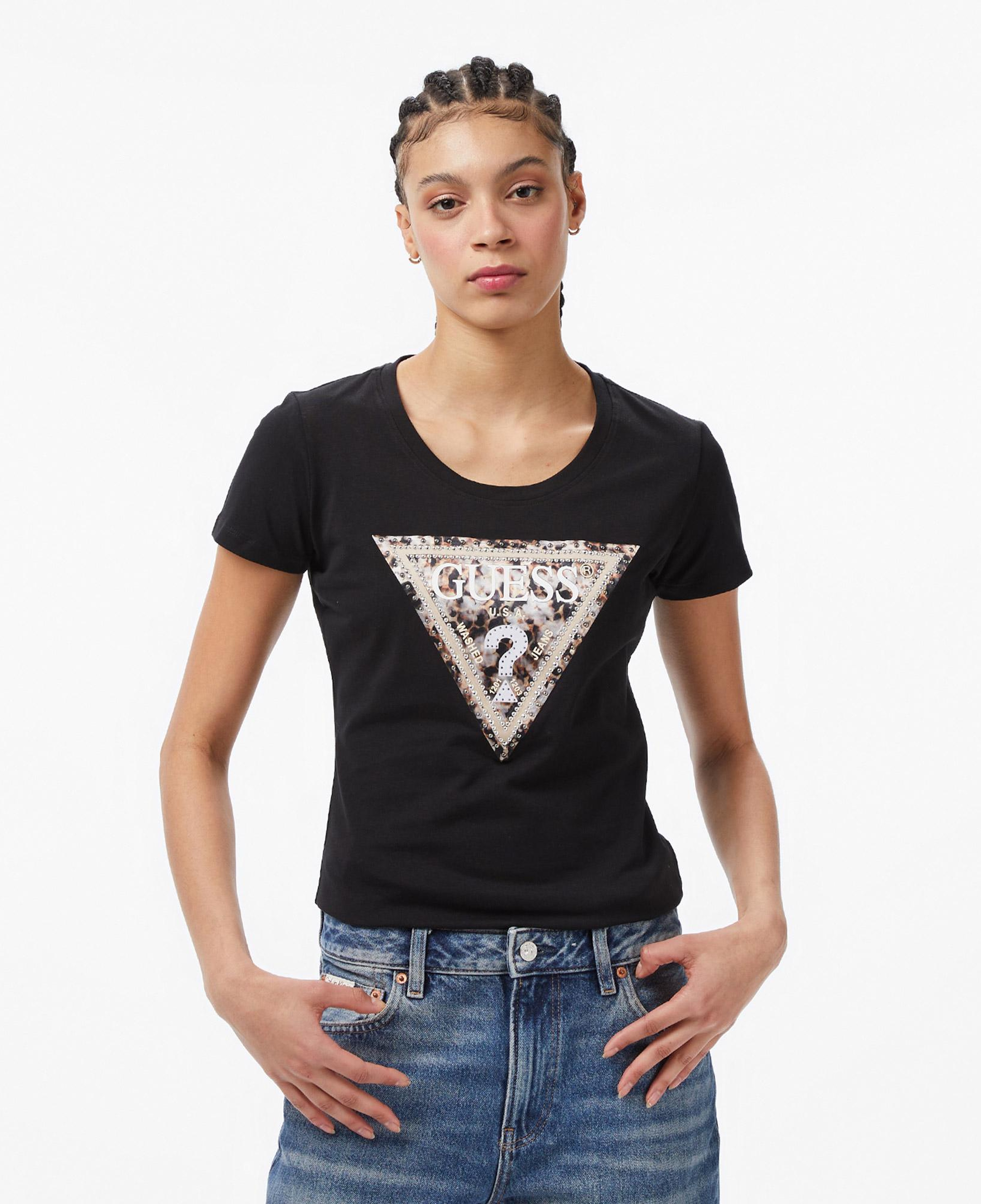 Guess Slim Fit Kadın Siyah T-Shirt