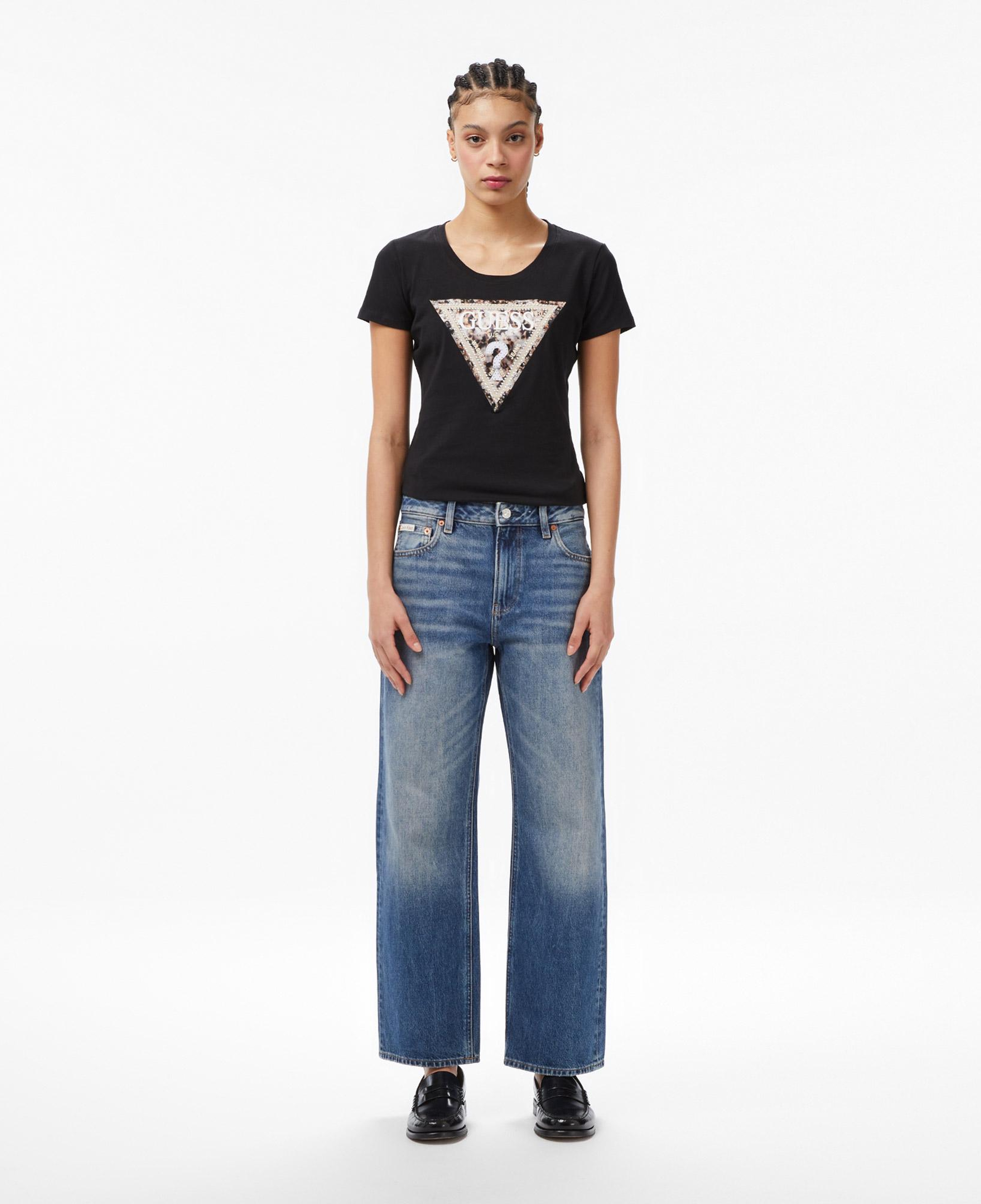 Guess Slim Fit Kadın Siyah T-Shirt