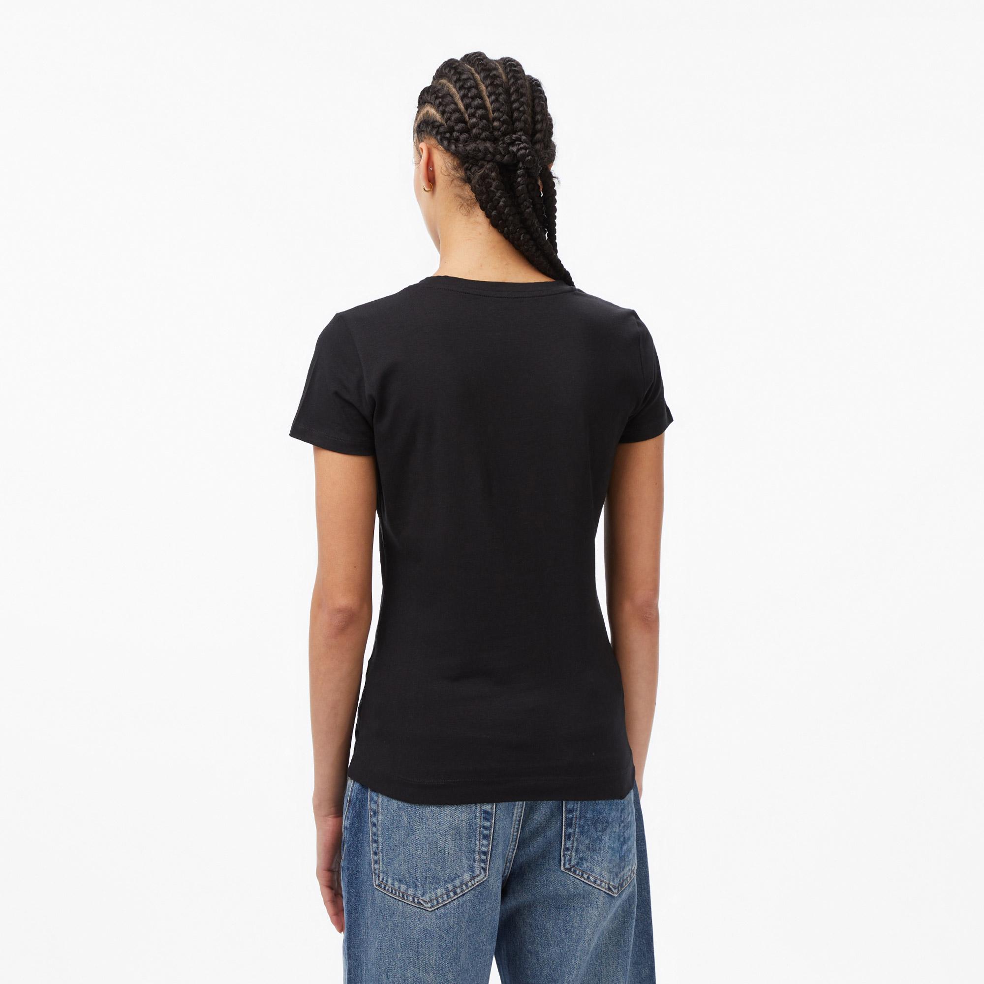 Guess Slim Fit Kadın Siyah T-Shirt