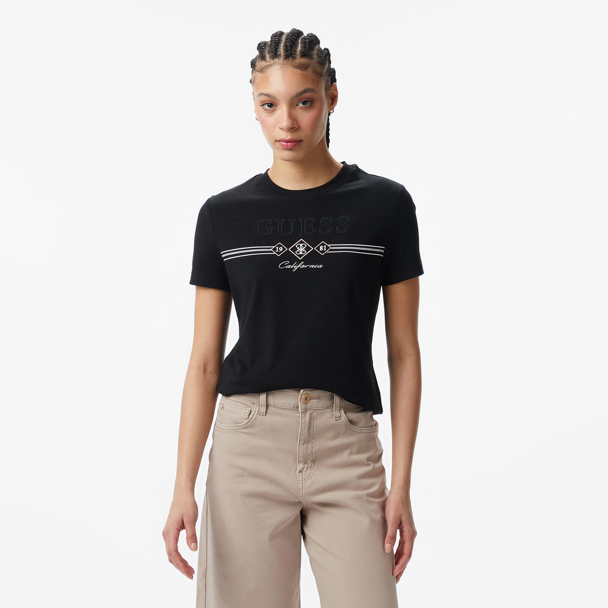 Guess Febe Aktif Slim Fit Kadın Siyah T-Shirt