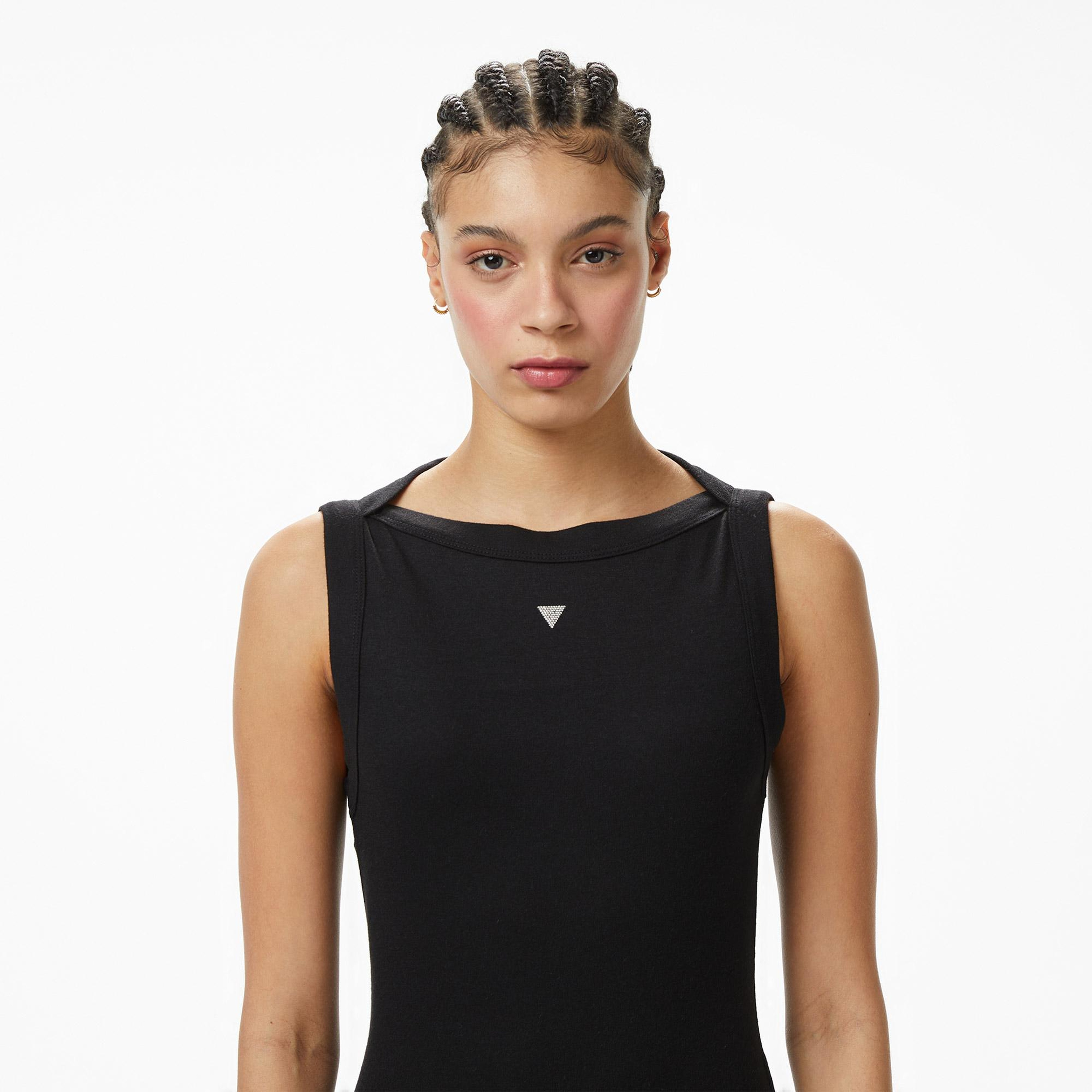 Guess Tina Ipek Karışımlı Kadın Siyah T-Shirt