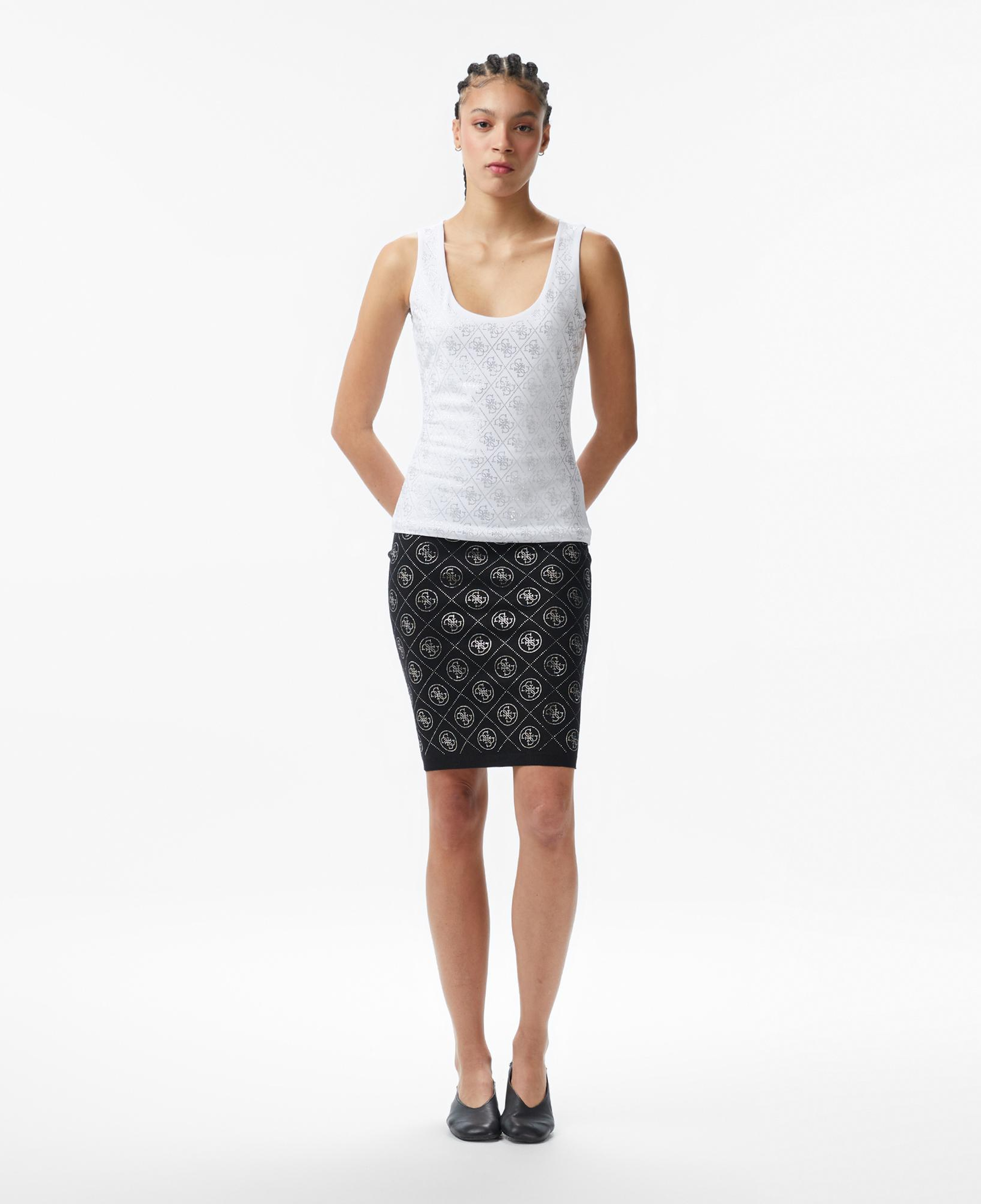 Guess Rhinestones Yün Karışımlı Kalem Fit Kadın Siyah Etek