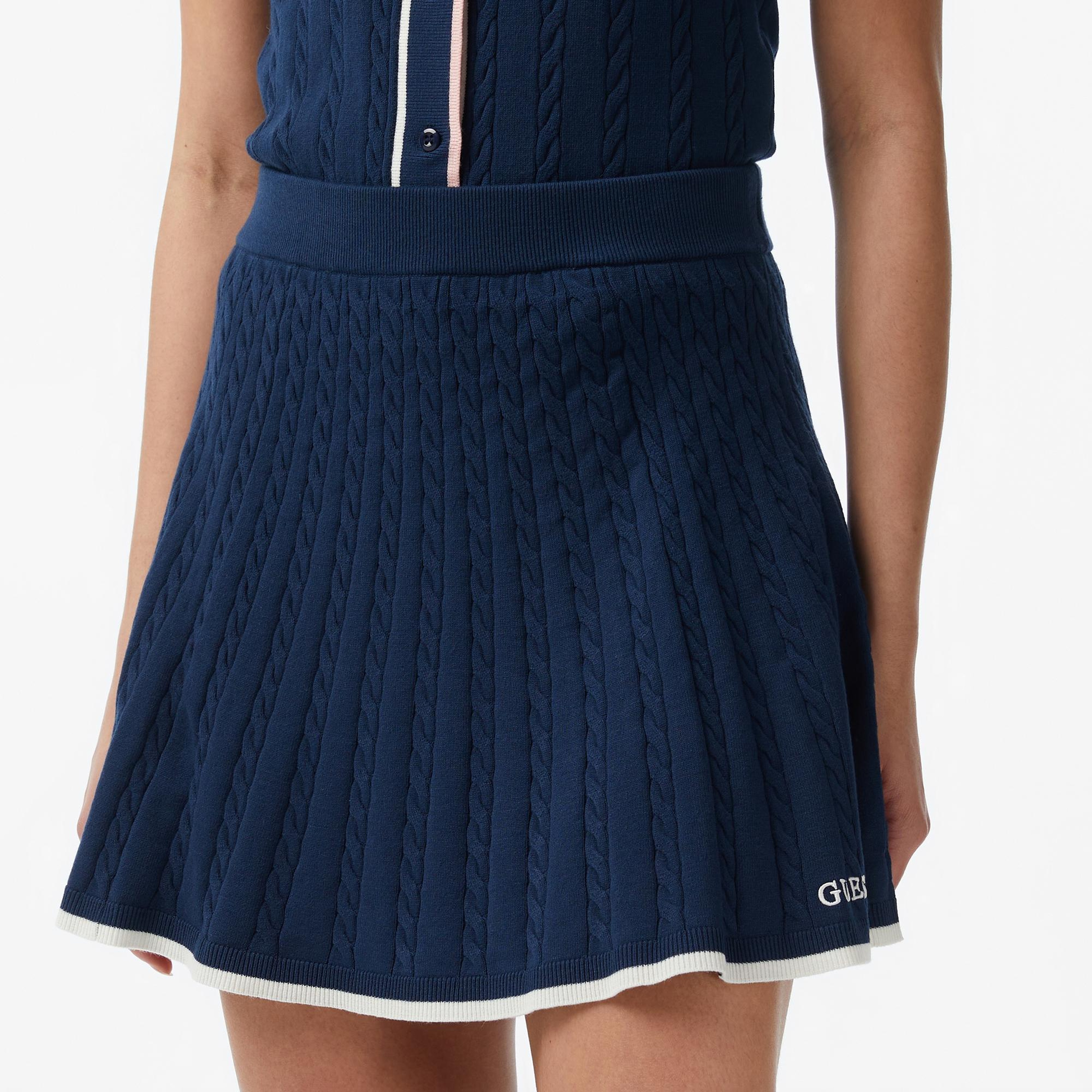 Guess Shari Aktif Pileli Kadın Mavi Etek