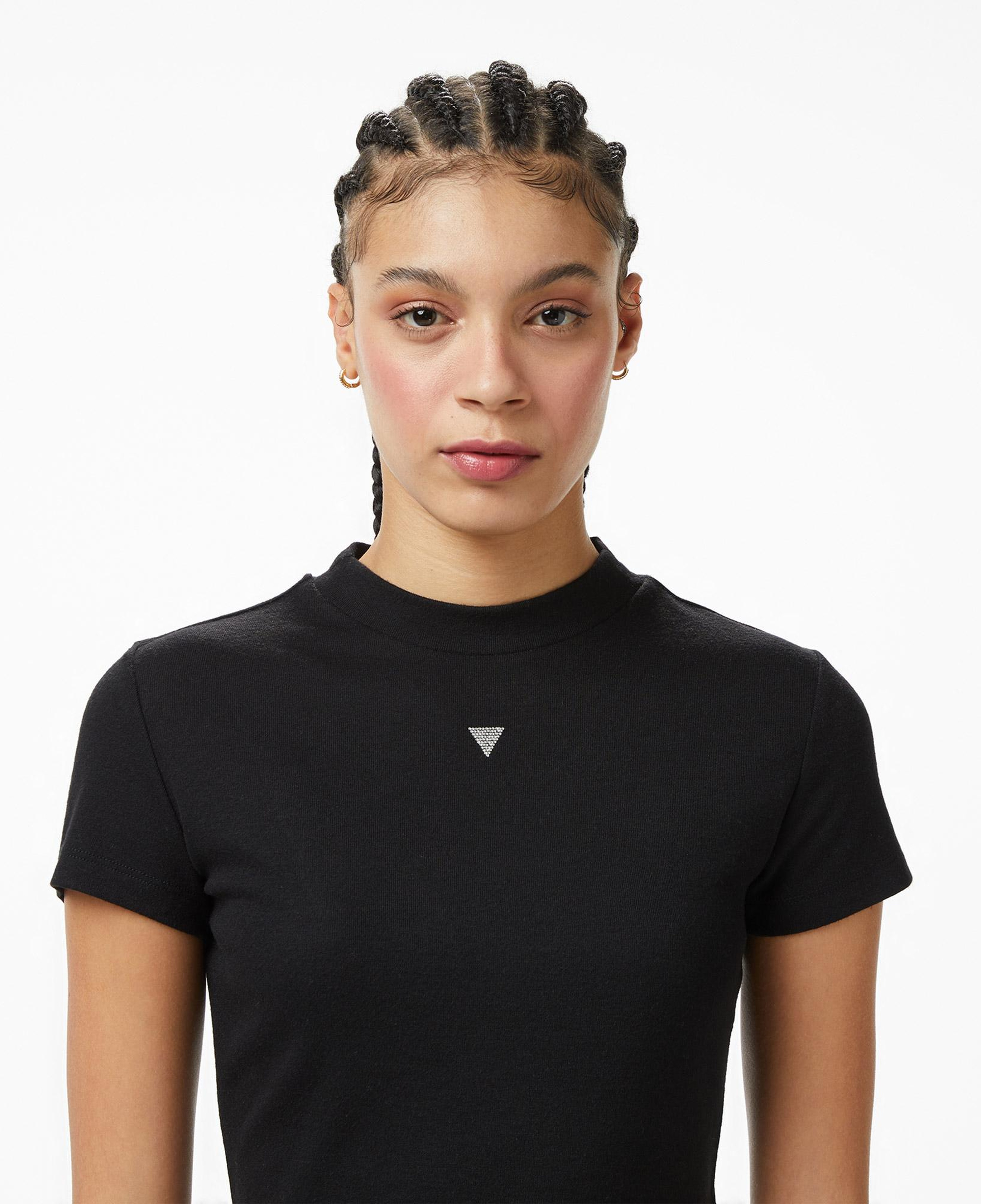 Guess Mock Yün Ipek Karışımlı Top Kadın Siyah T-Shirt