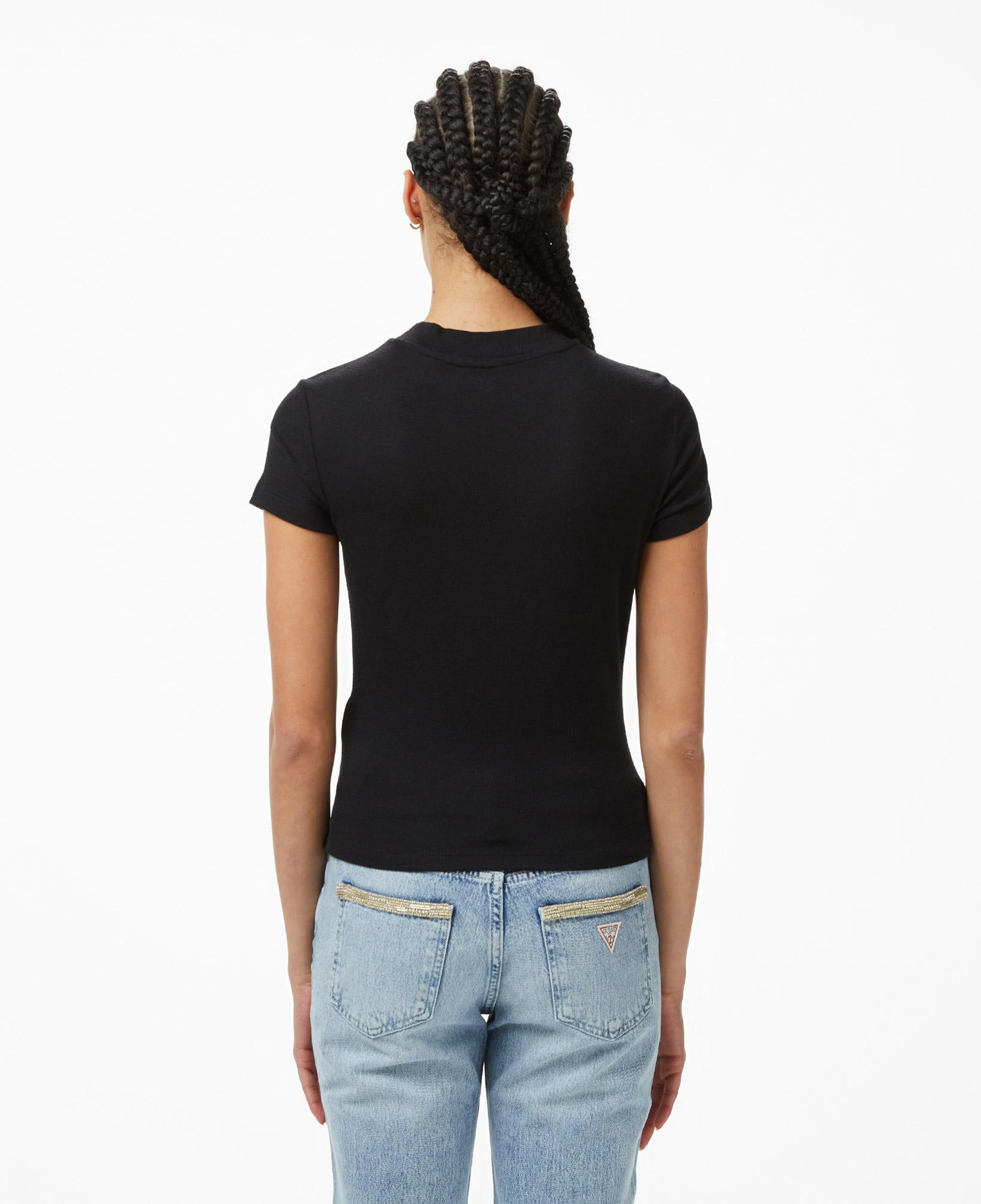 Guess Mock Yün Ipek Karışımlı Top Kadın Siyah T-Shirt