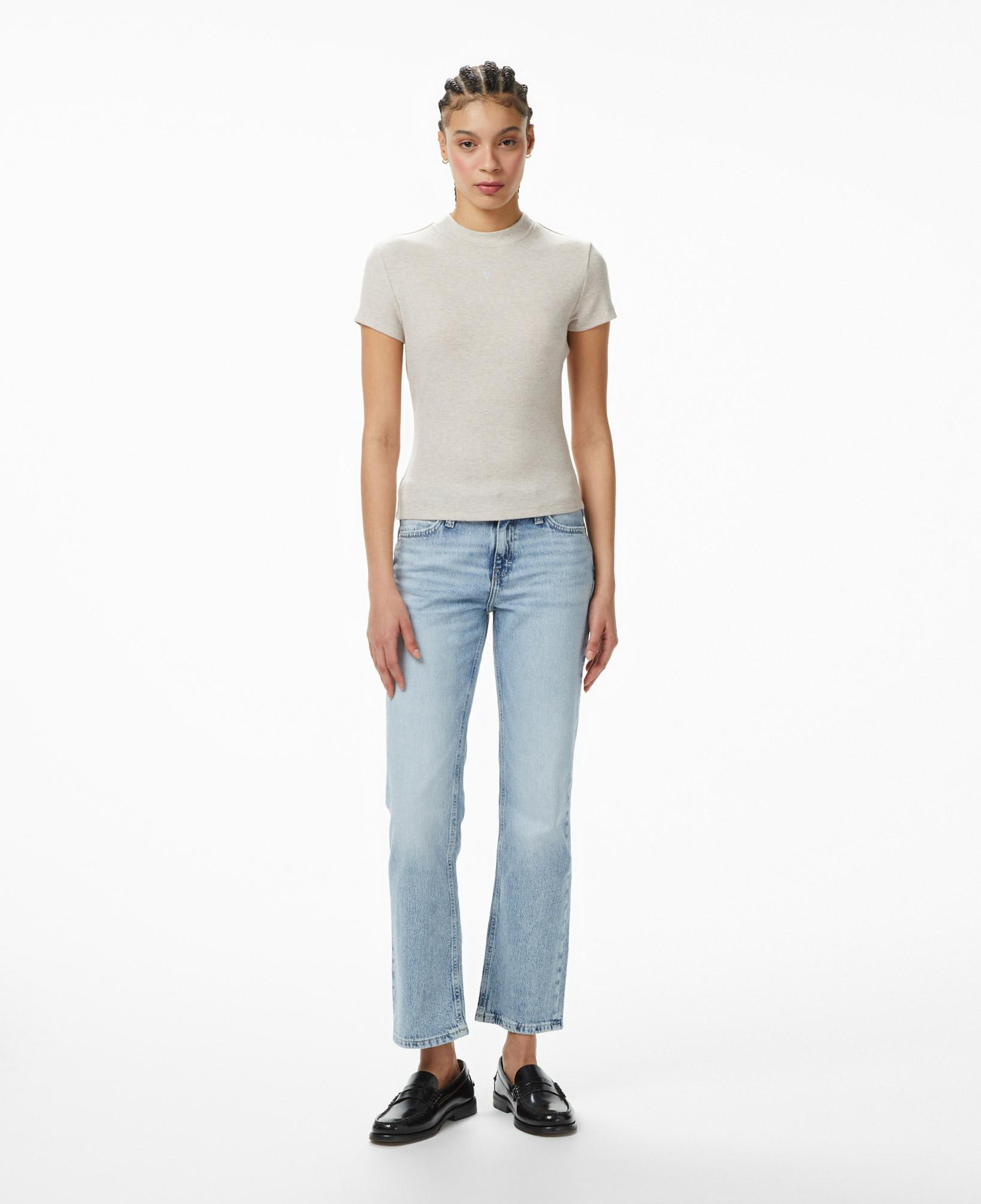 Guess Mock Yün Ipek Karışımlı Top Kadın Mavi T-Shirt