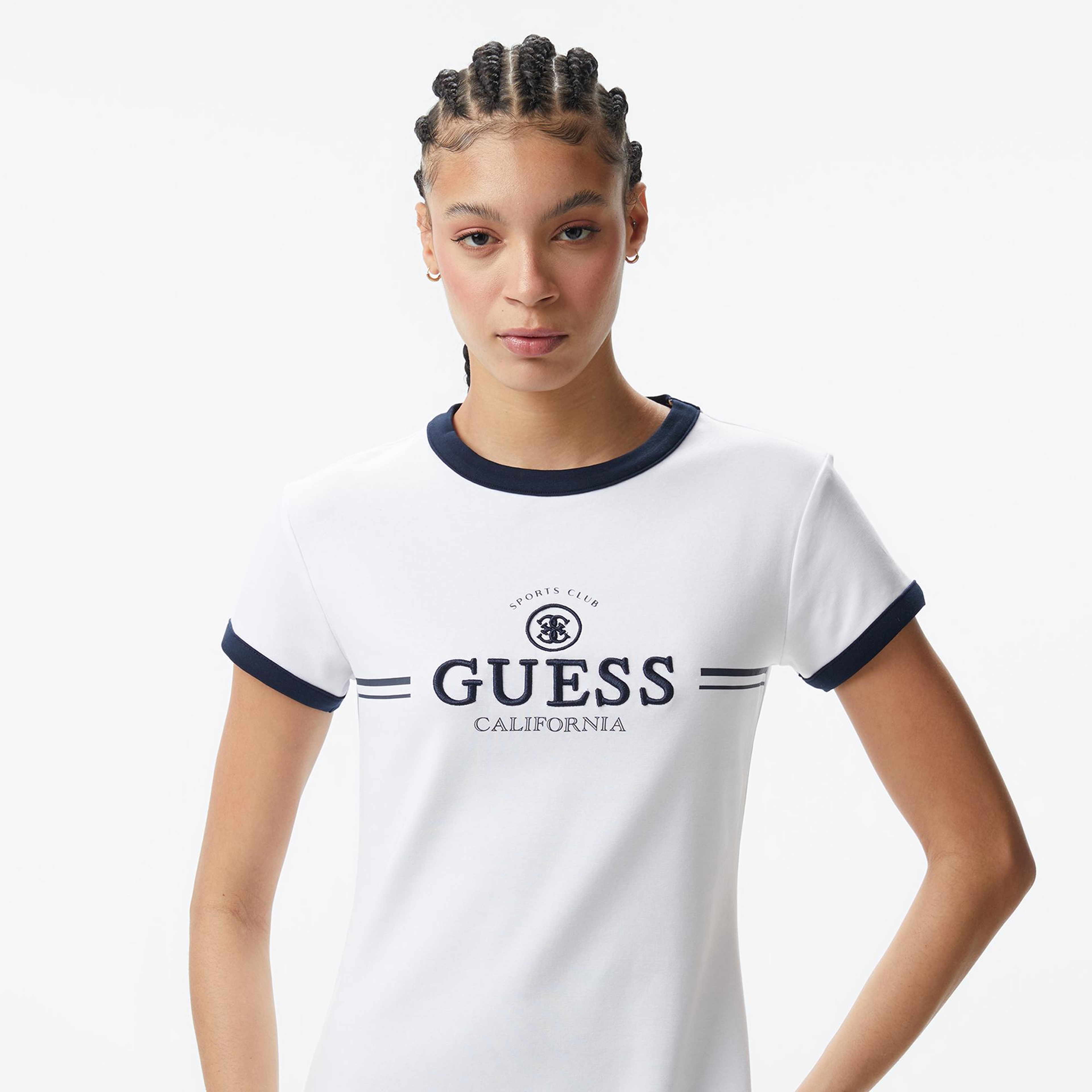 Guess Mila Aktif Straplez Kadın Beyaz Elbise