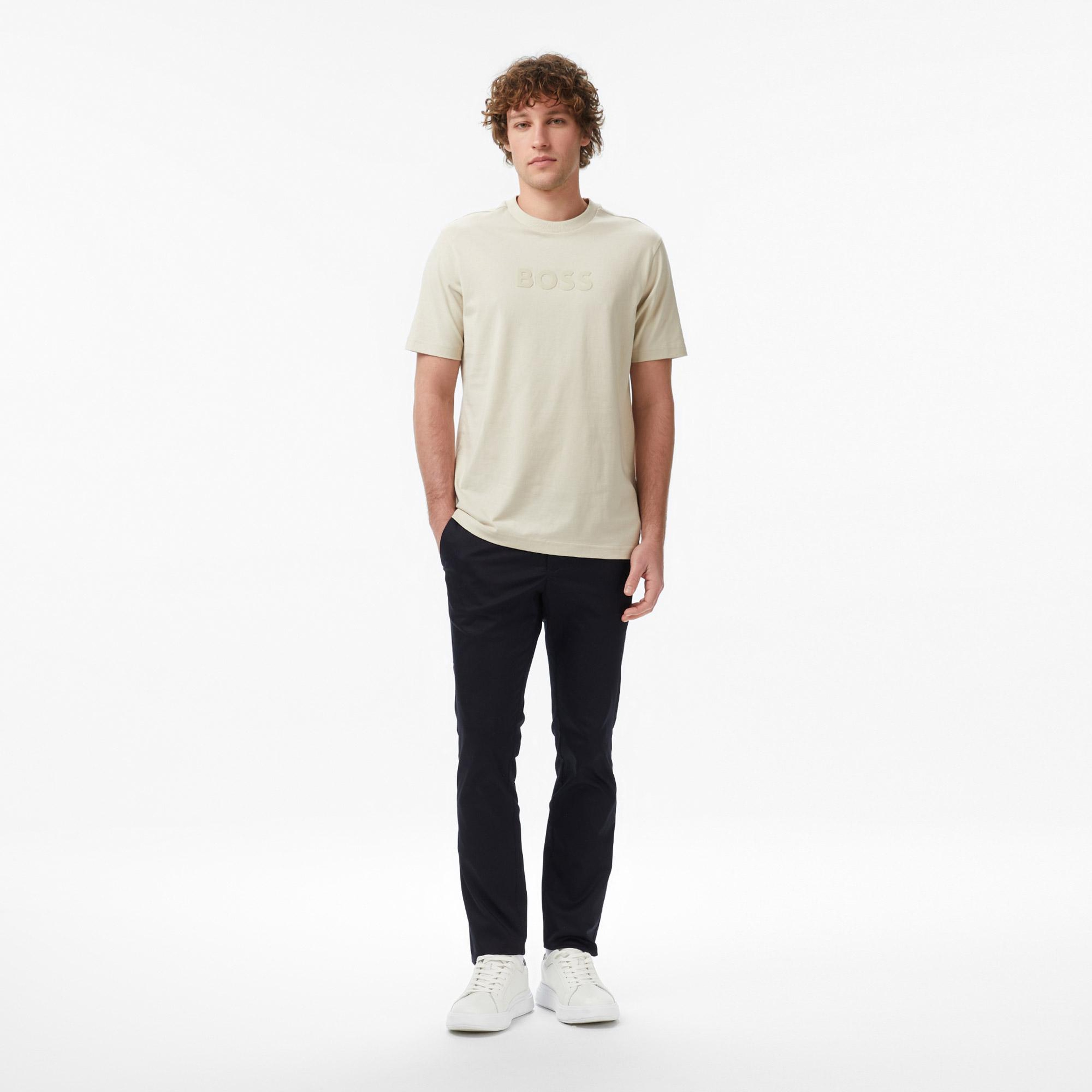 Boss TS Logo Erkek Bej T-Shirt